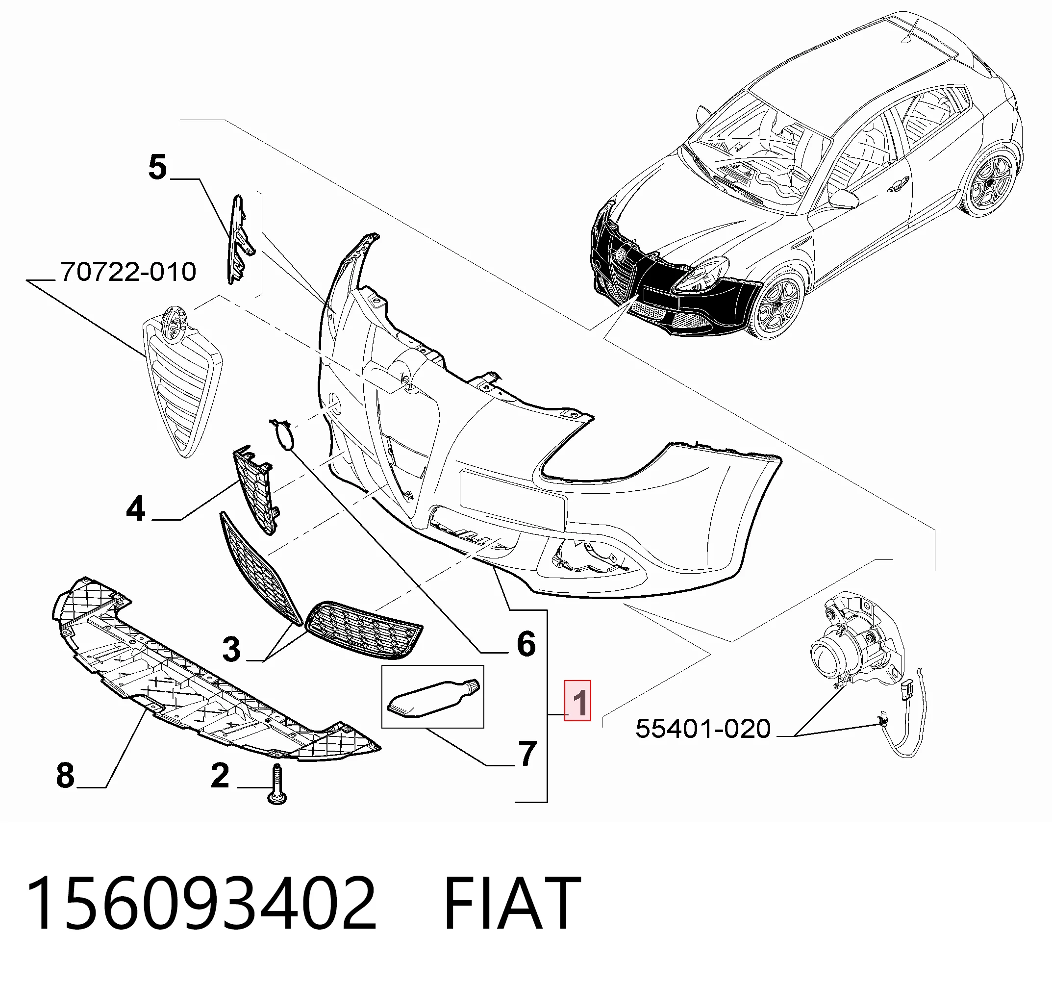 Precio del repuesto Parachoques Giulietta  hatchback