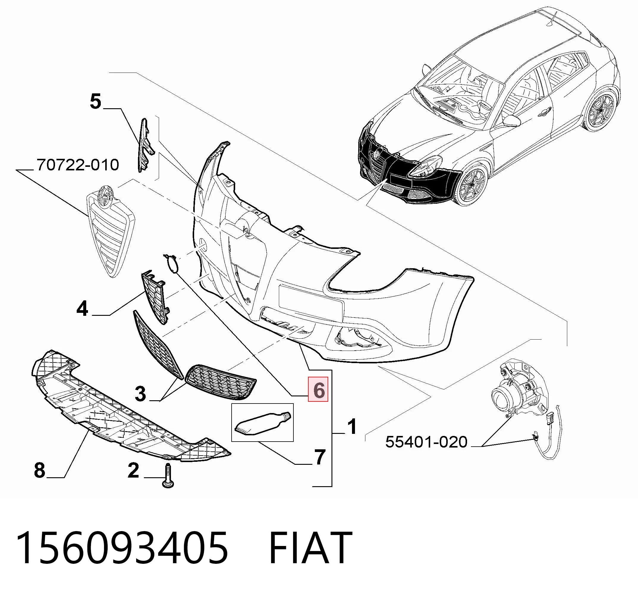 Comprar Tapa del gancho de remolque del parachoques delantero Alfa Romeo Giulietta  940 a bajo precio