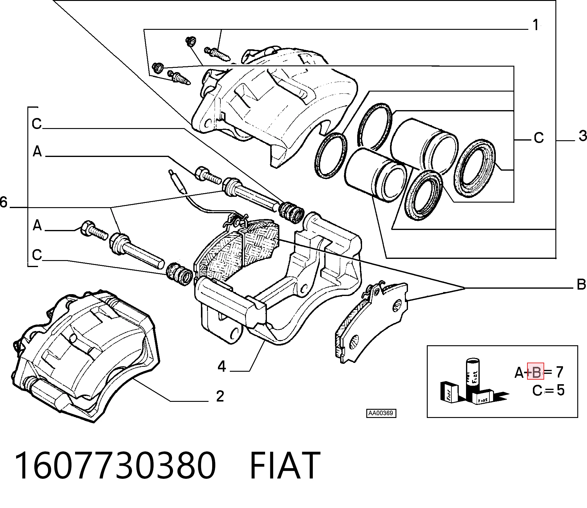  Kit de reparación de pinzas de freno trasero Citroen Jumpy 1