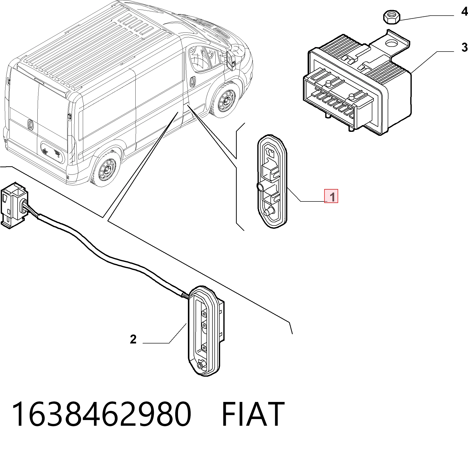 Interruptor de puerta corrediza en la carrocería 1348483080 Chrysler