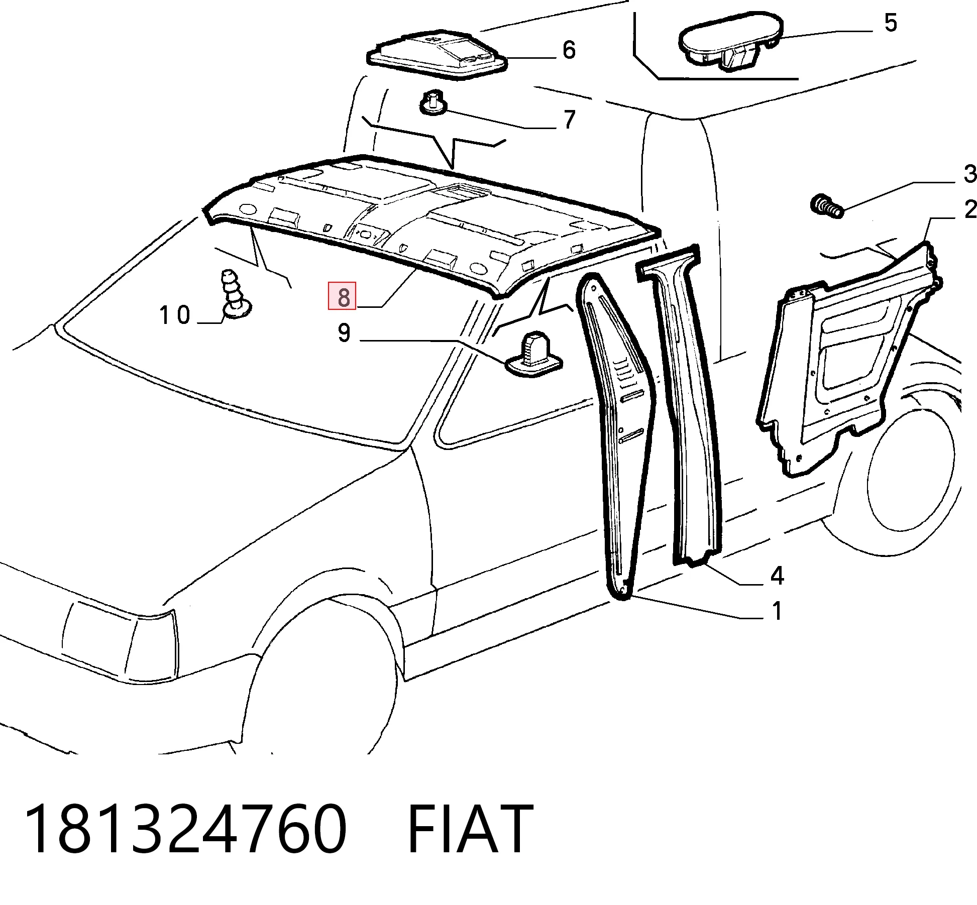 Comprar Guarnecido de techo Fiat Fiorino  146 Uno a bajo precio