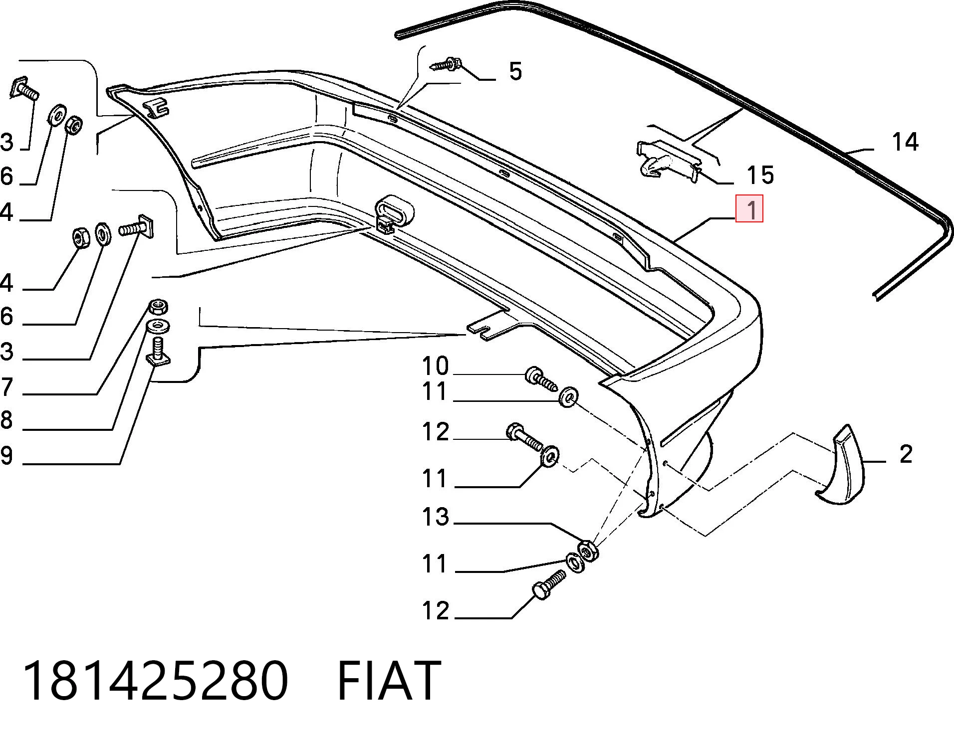 Comprar Parachoques trasero Fiat Uno  146A a bajo precio