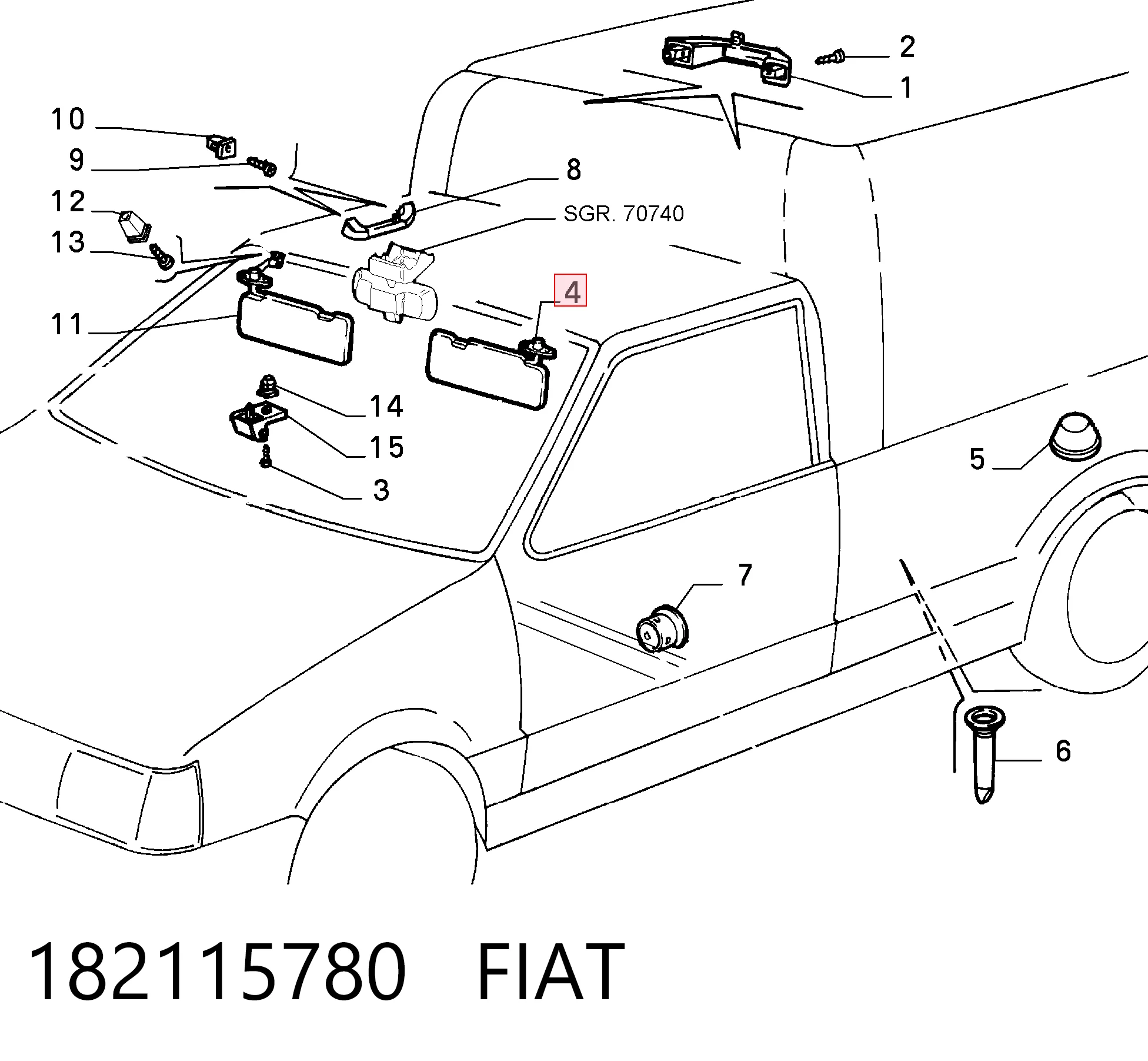 Comprar Visera parasol Fiat Fiorino  146 Uno a bajo precio