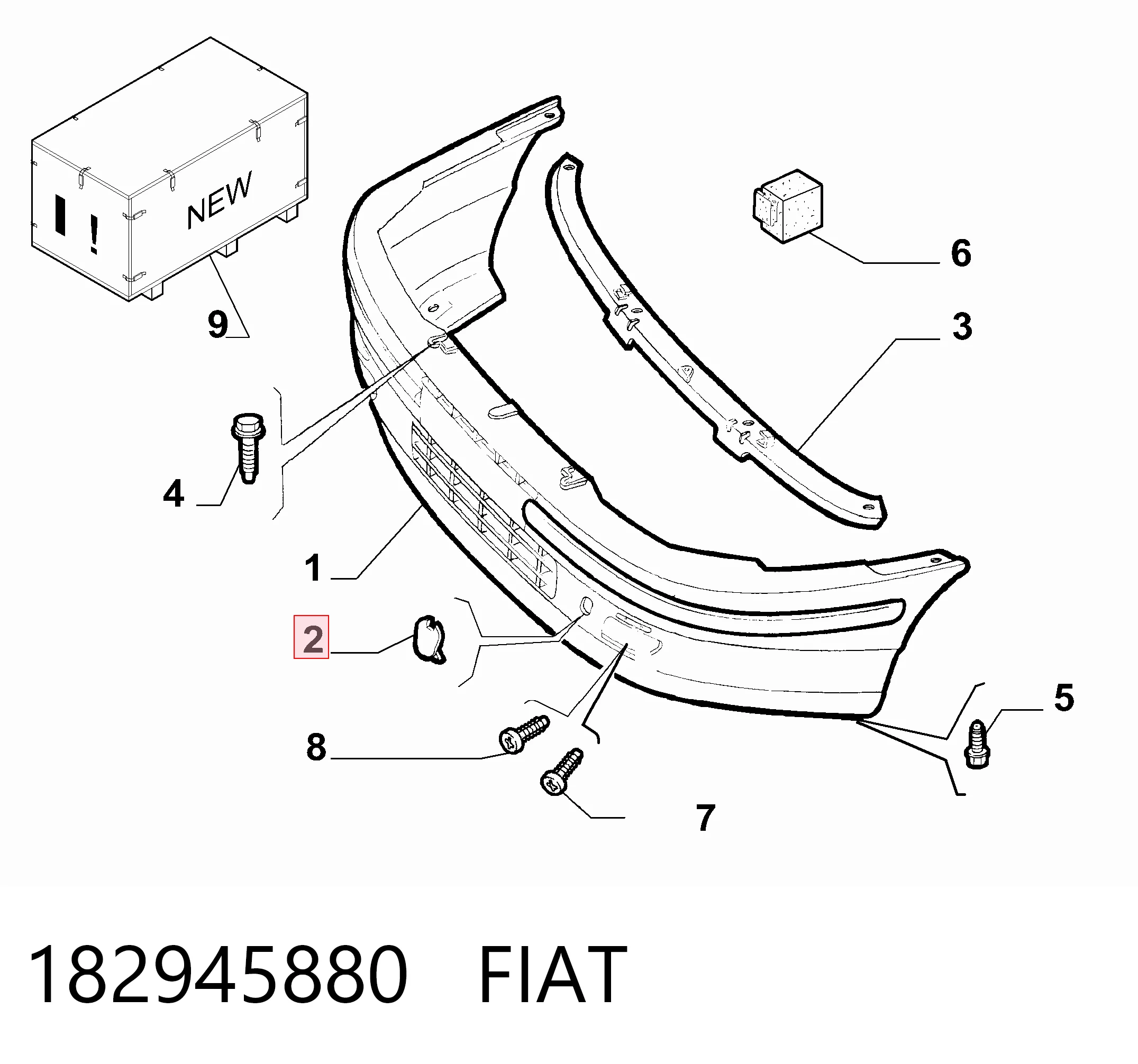 Comprar Tapa del gancho de remolque del parachoques delantero Fiat Punto I 176 a bajo precio