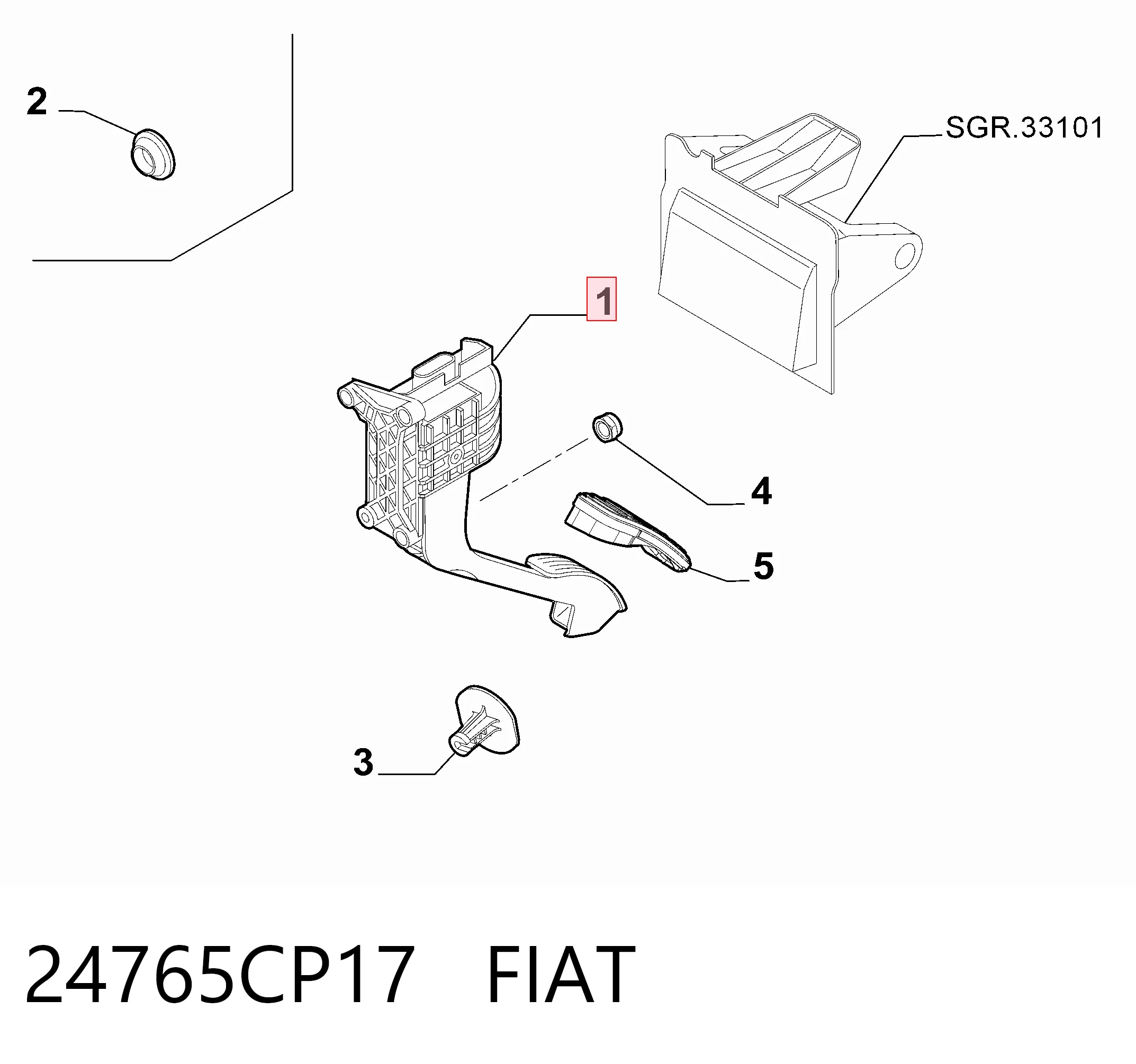  Pedal del acelerador Fiat 500 