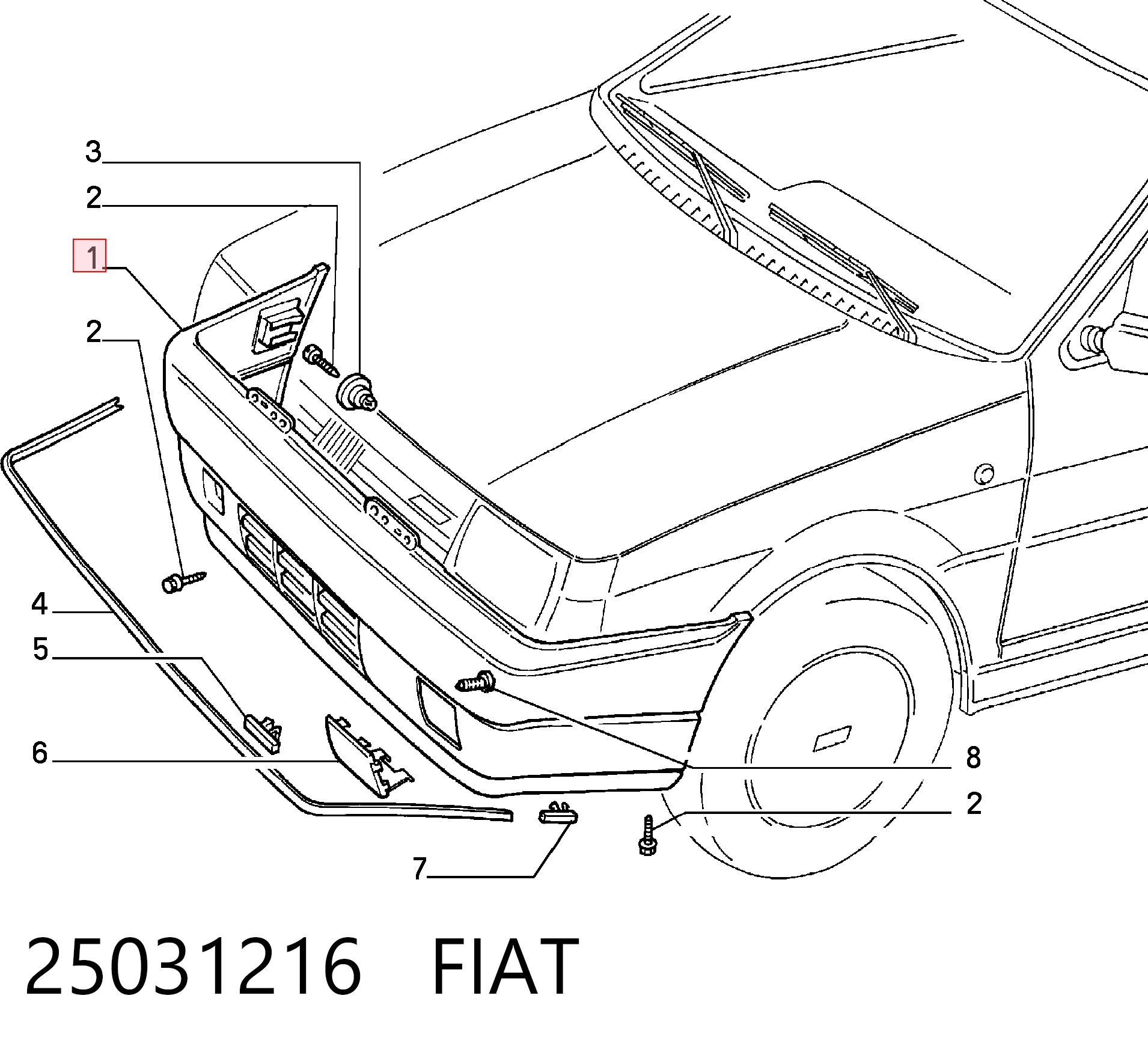 Paragolpes delantero para Fiat Tipo  160