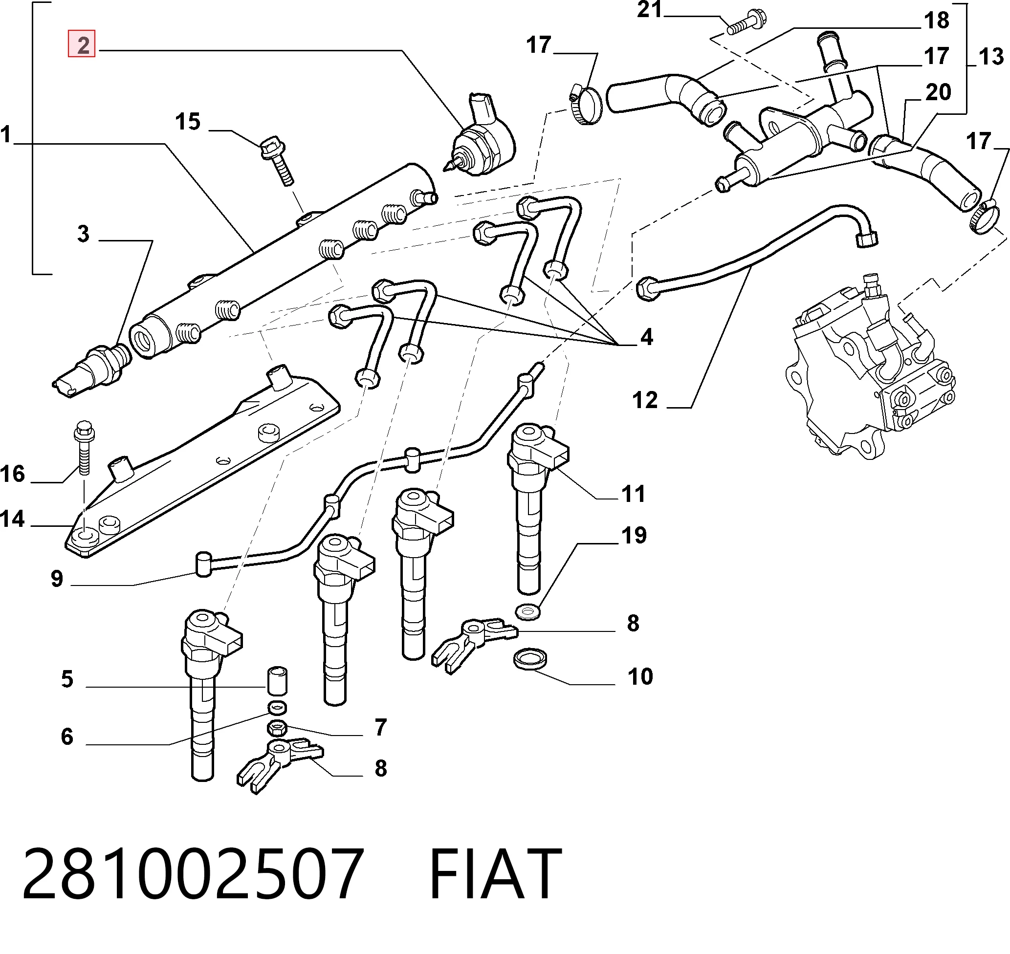 281002507 Fiat/Alfa/Lancia Válvula reguladora de presión