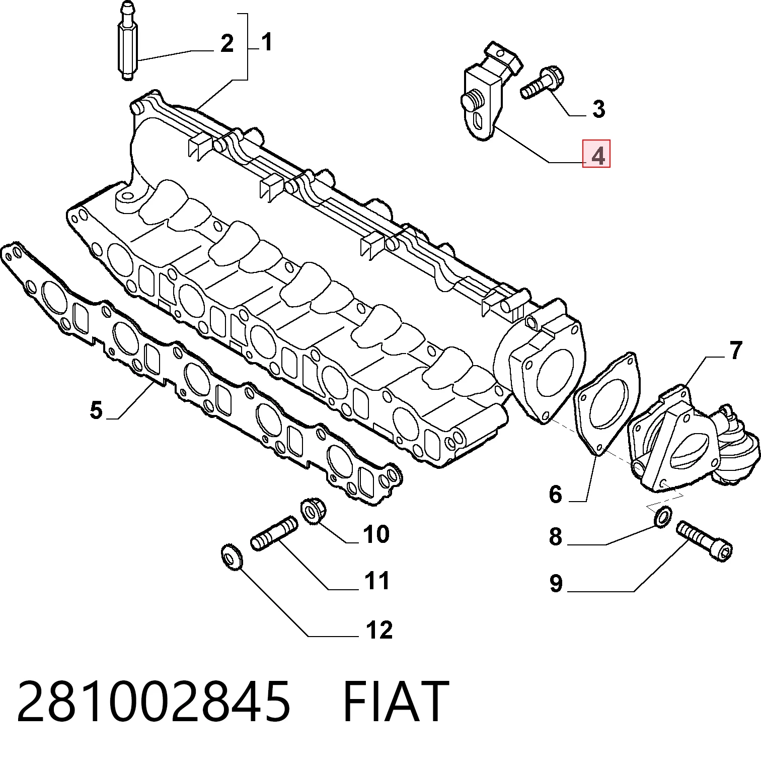 281002845 Fiat/Alfa/Lancia Sensor De Presion Del Colector De Admision