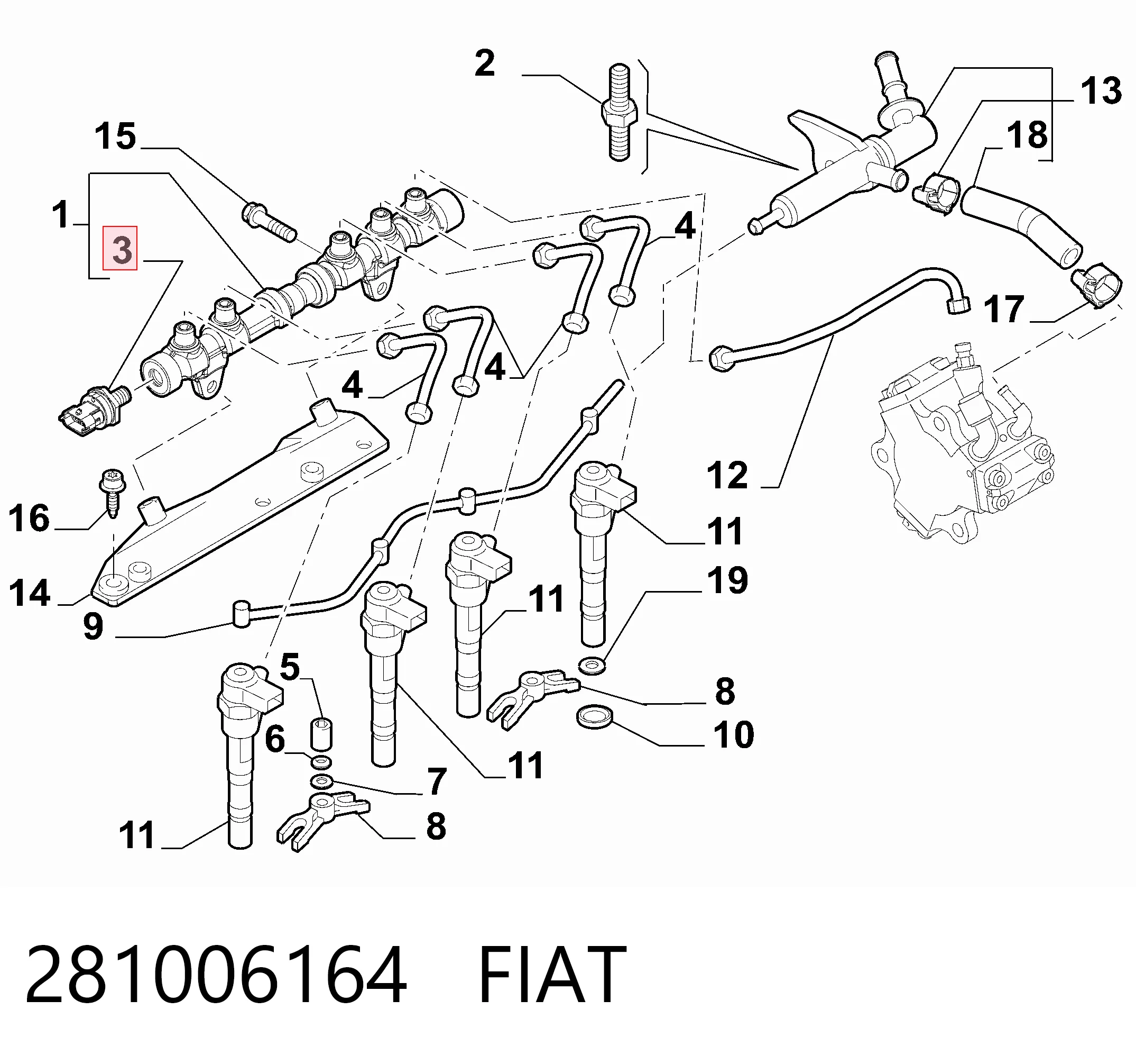 Sensor de presión de combustible Fiat 500 X hatchback (334) (2014 - 2026) precio, desde 43,91 EUR