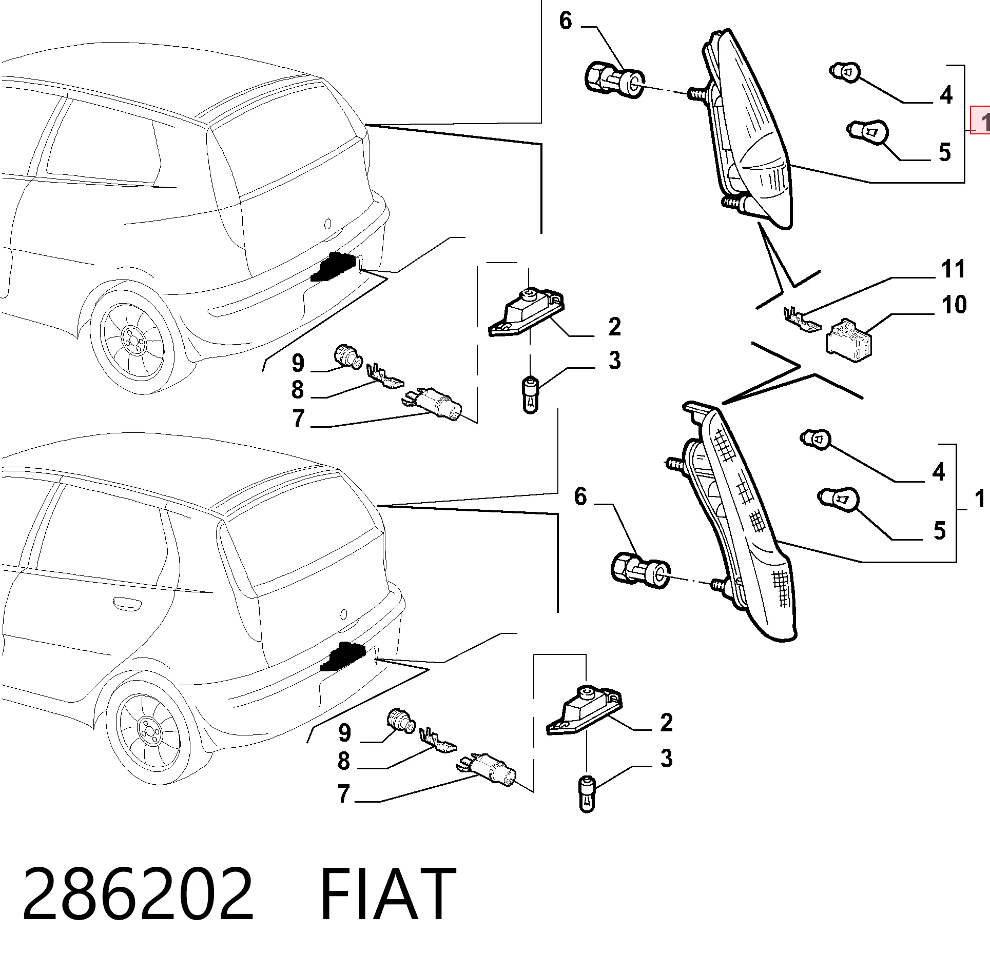 Comprar Piloto trasero derecho Fiat Punto II 188