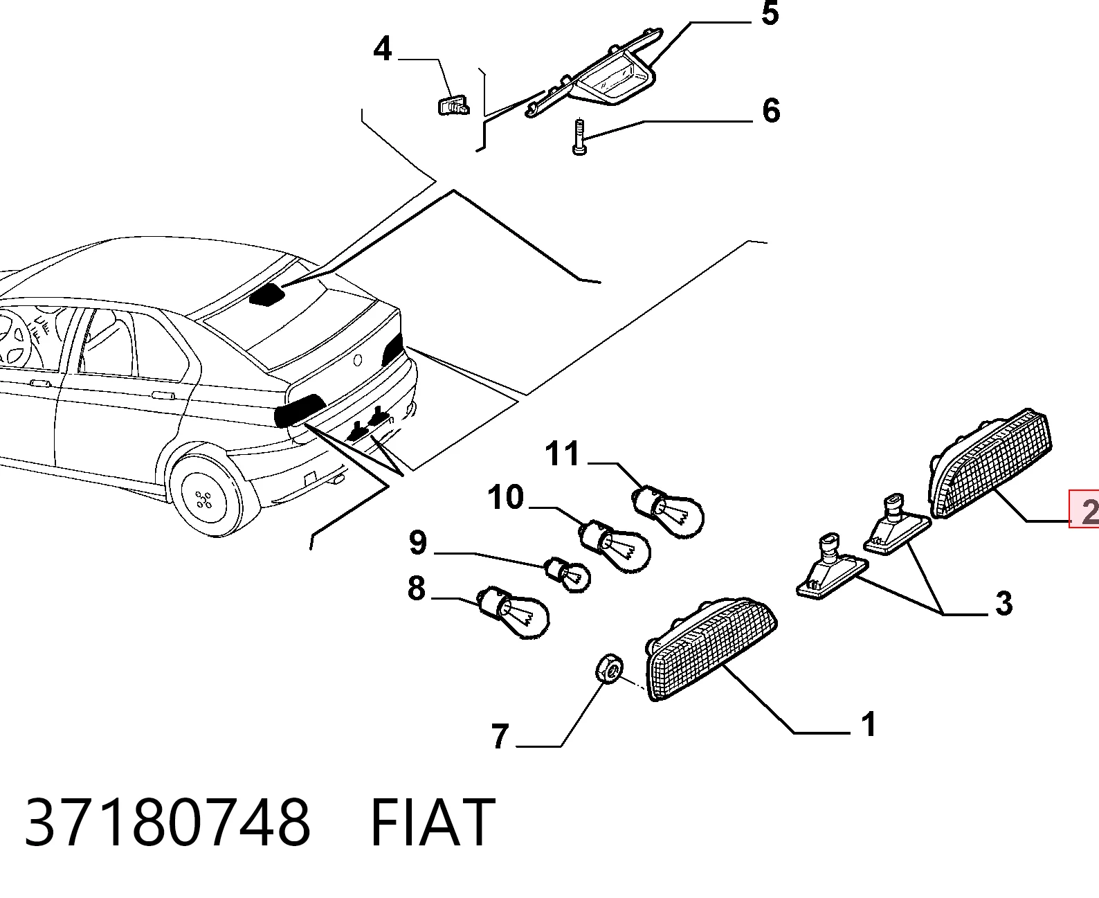 Piloto trasero derecho para Alfa Romeo 146  930