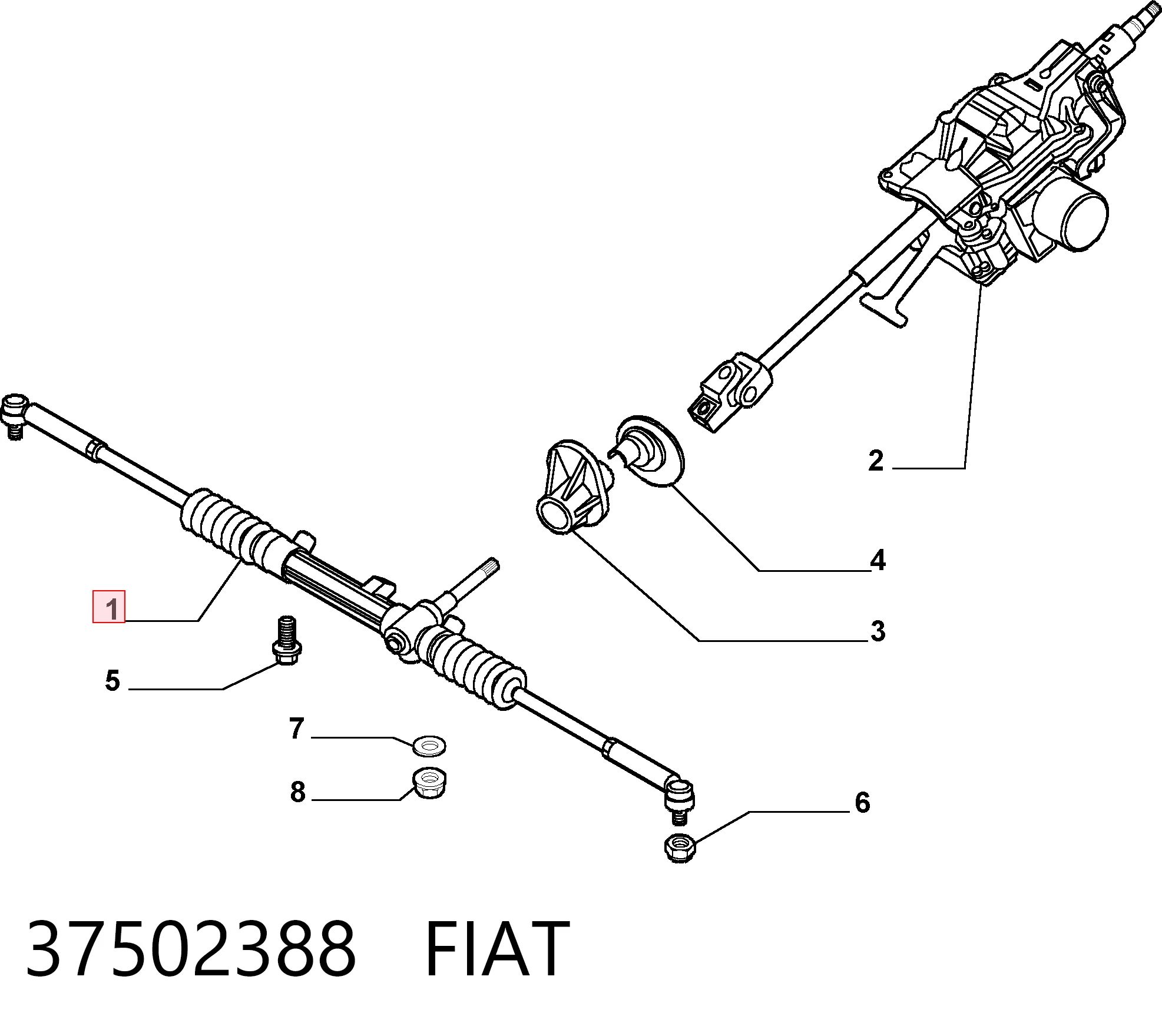 Cremallera de dirección Fiat Stilo 