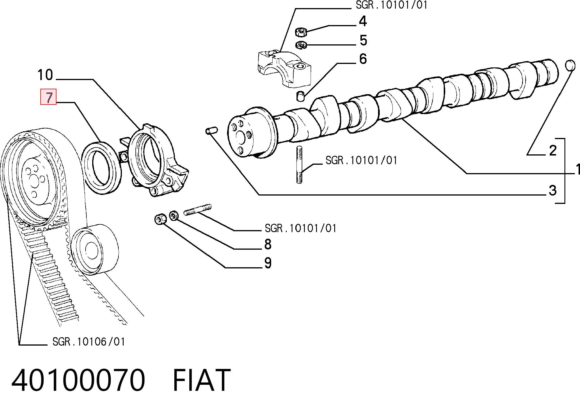 Retén de árbol de levas para Fiat Ducato I 290