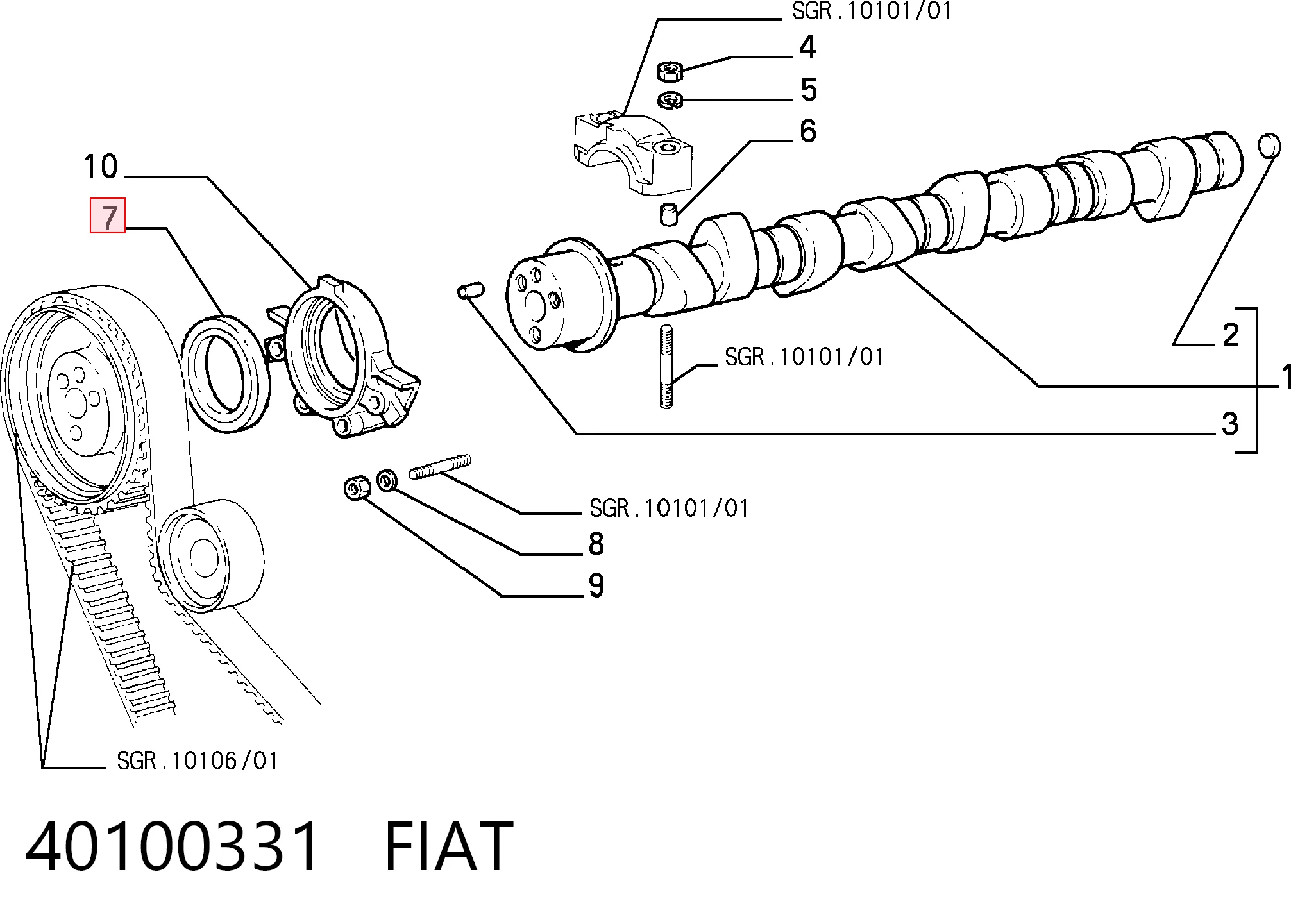 Retén del árbol de levas Fiat Ducato I furgoneta (290) (1989 - 1994) precio, desde 14,93 EUR