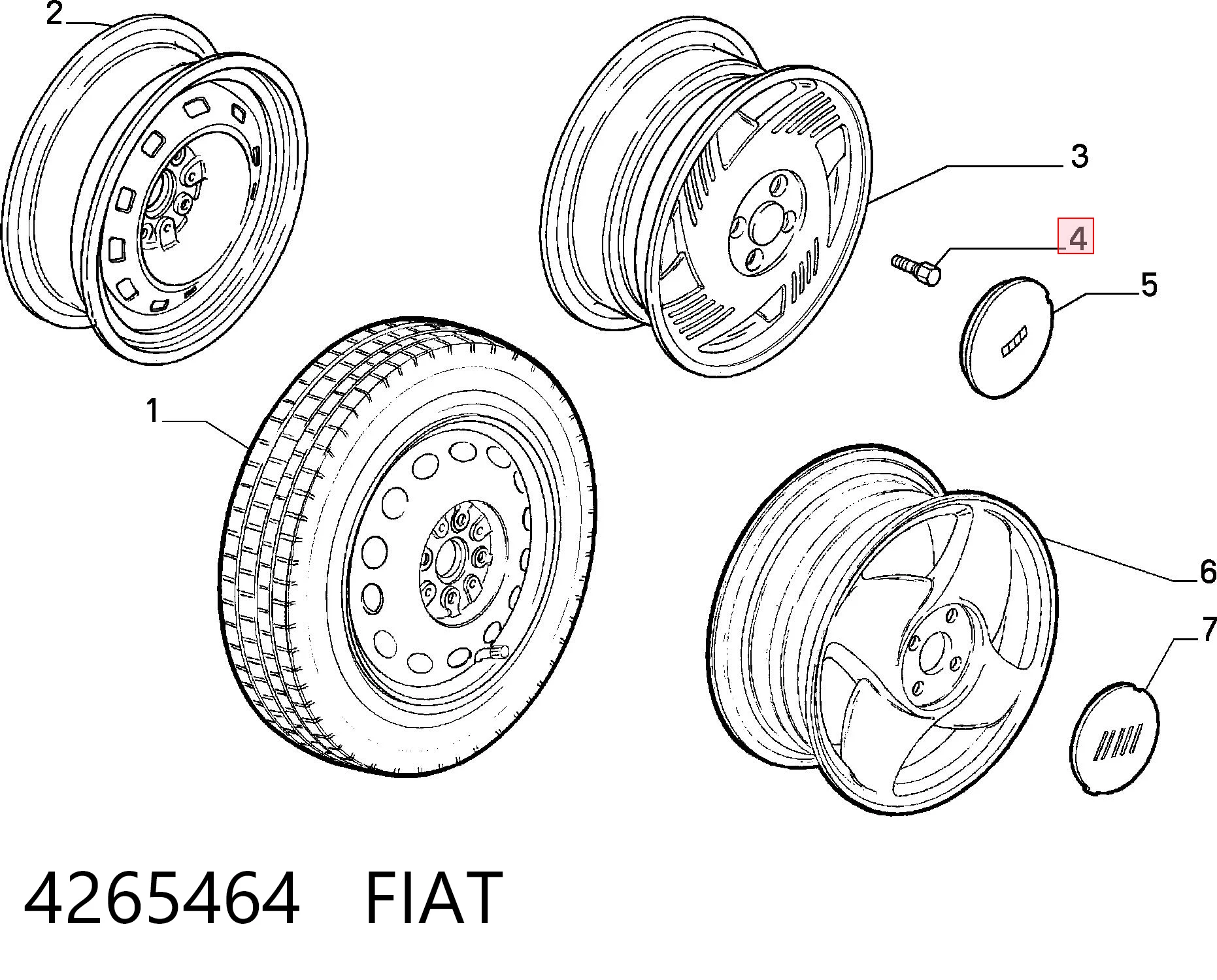 Perno de rueda Fiat Bravo I