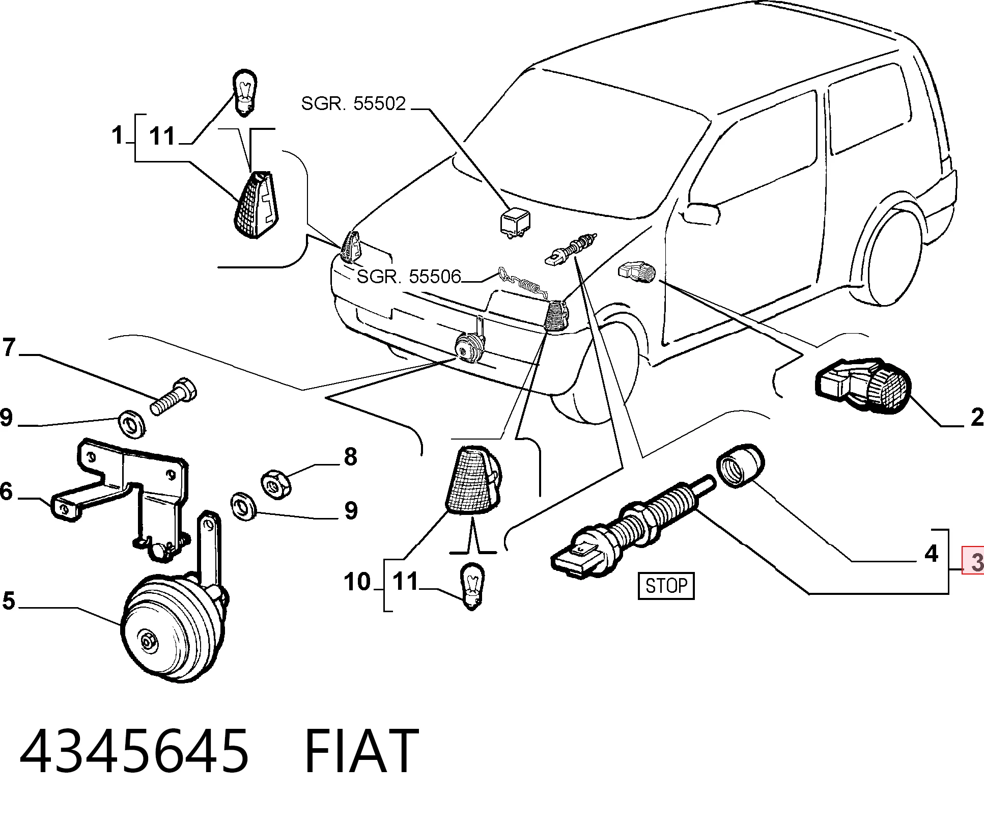 4345645 Fiat/Alfa/Lancia