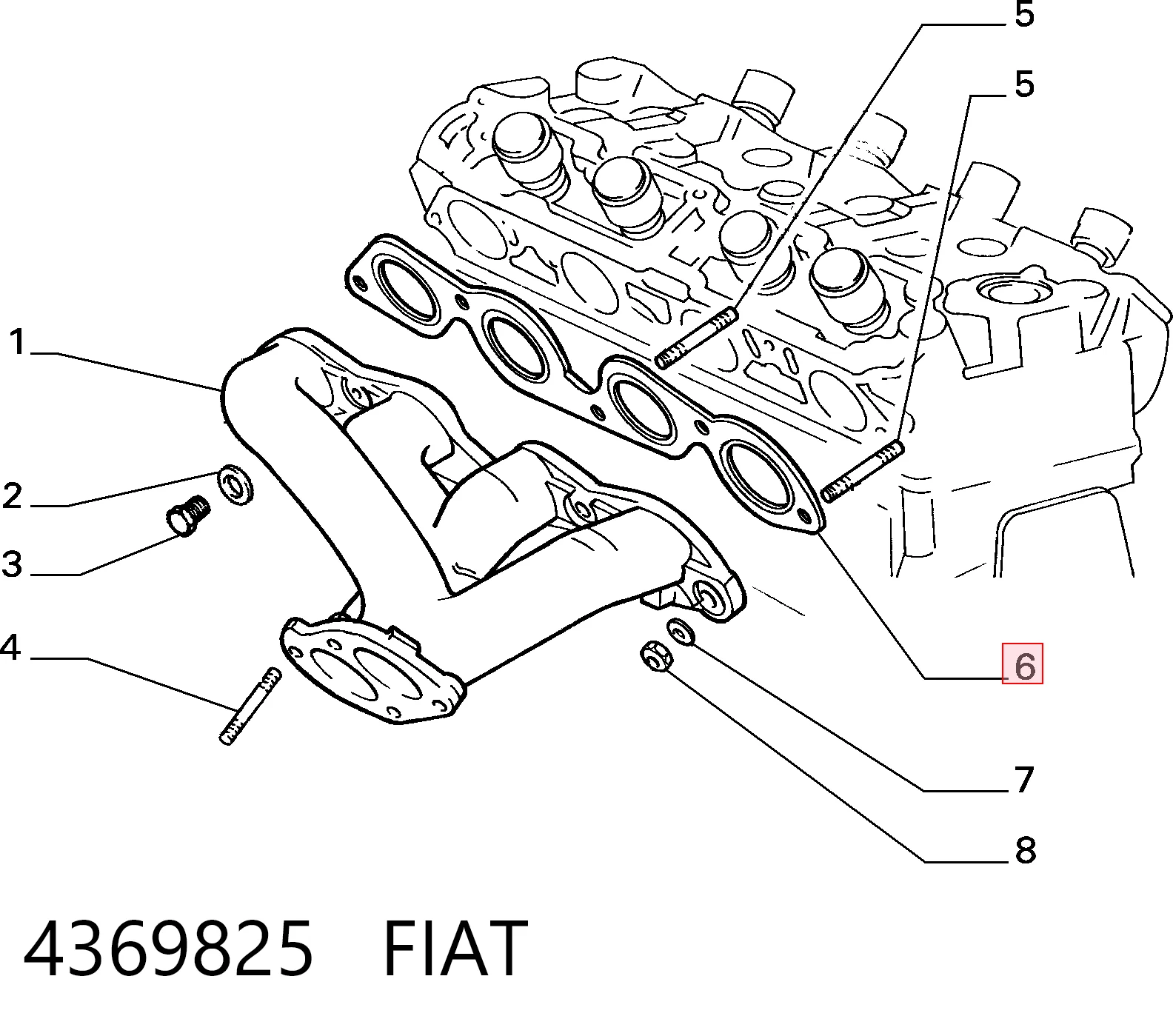 Junta colector joint para Lancia Delta I 831AB0