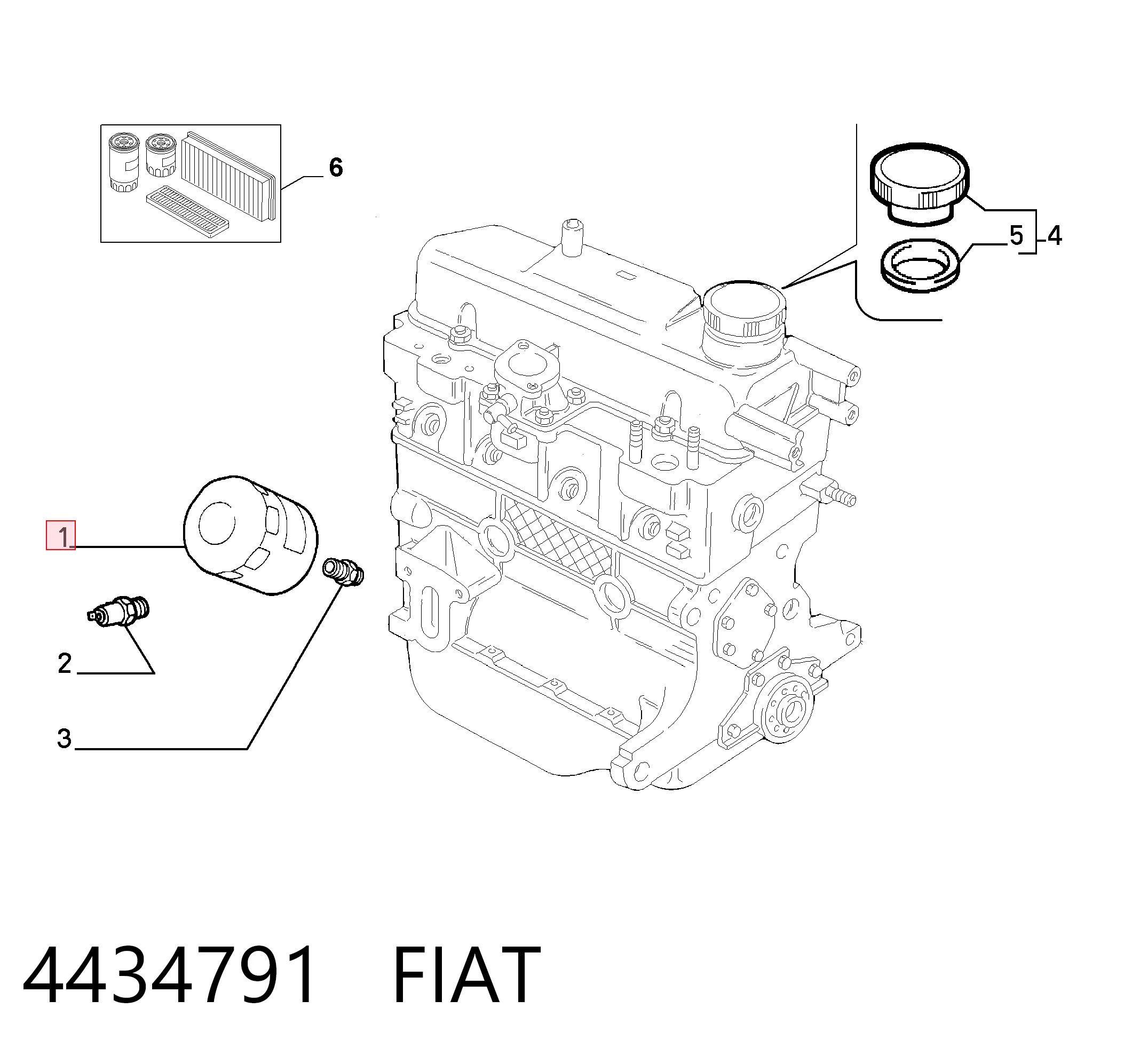 4434791 Fiat/Alfa/Lancia Filtro aceite