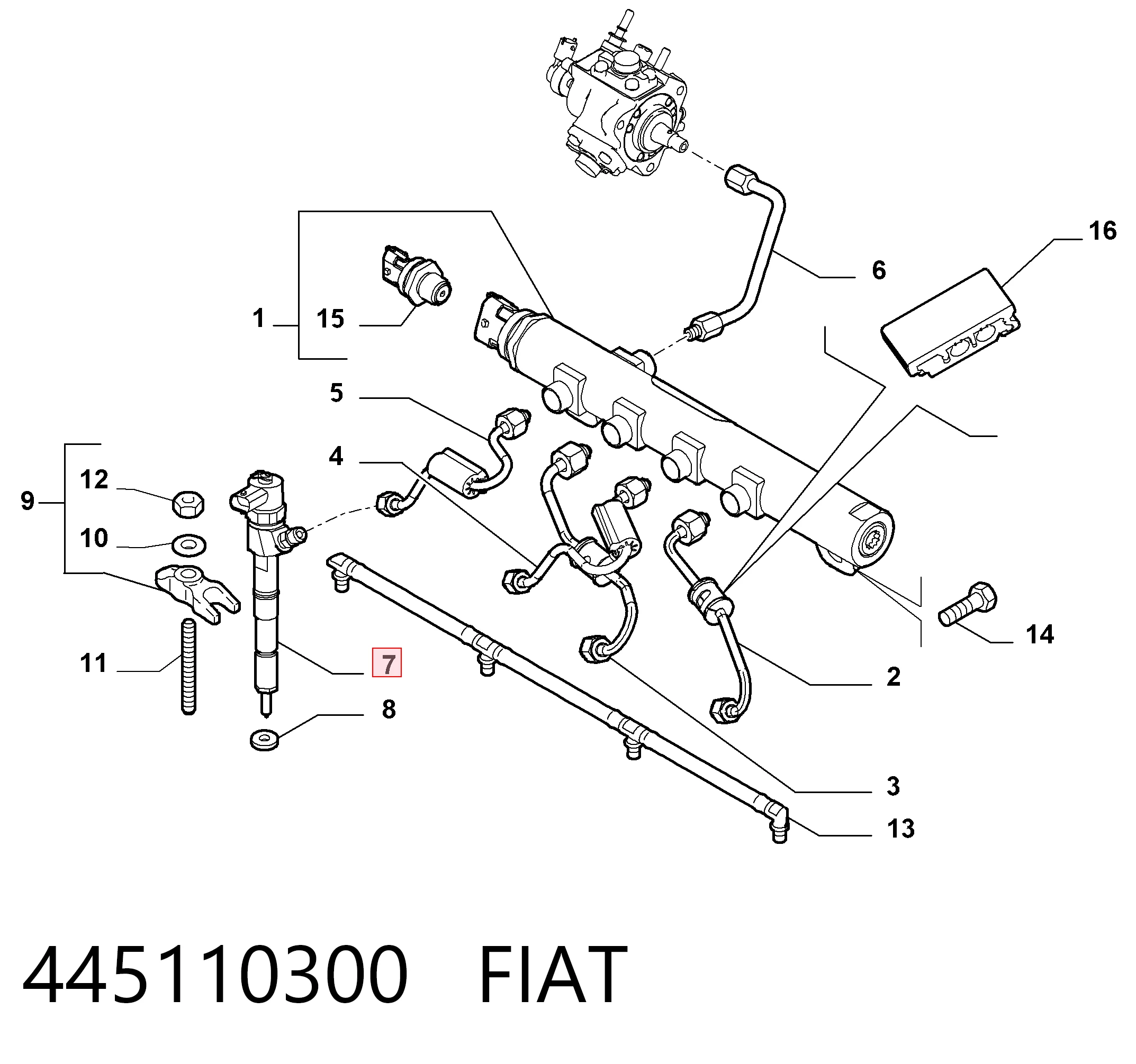 Inyector de combustible para Fiat Linea  323