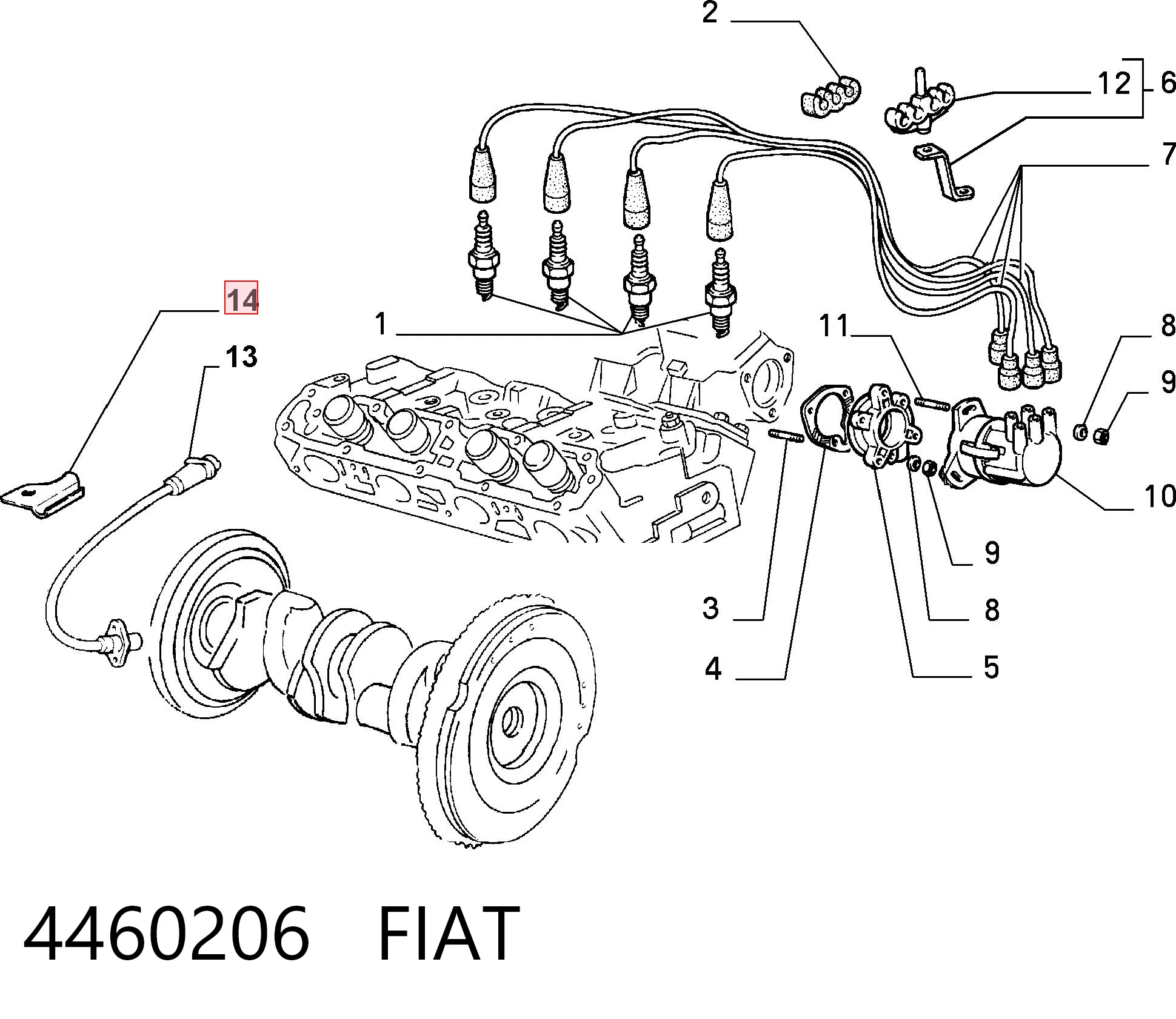 4460206 Fiat/Alfa/Lancia Sensor de posición del cigüeñal