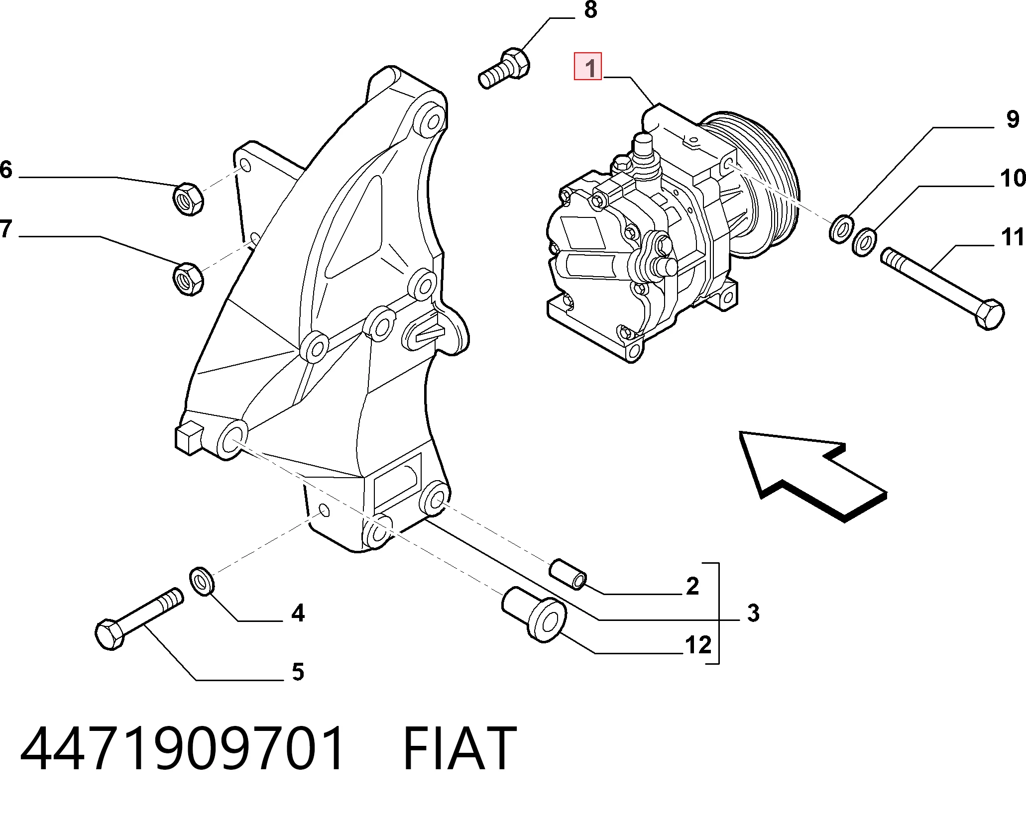 4471909701 Fiat/Alfa/Lancia Compresor climatizador