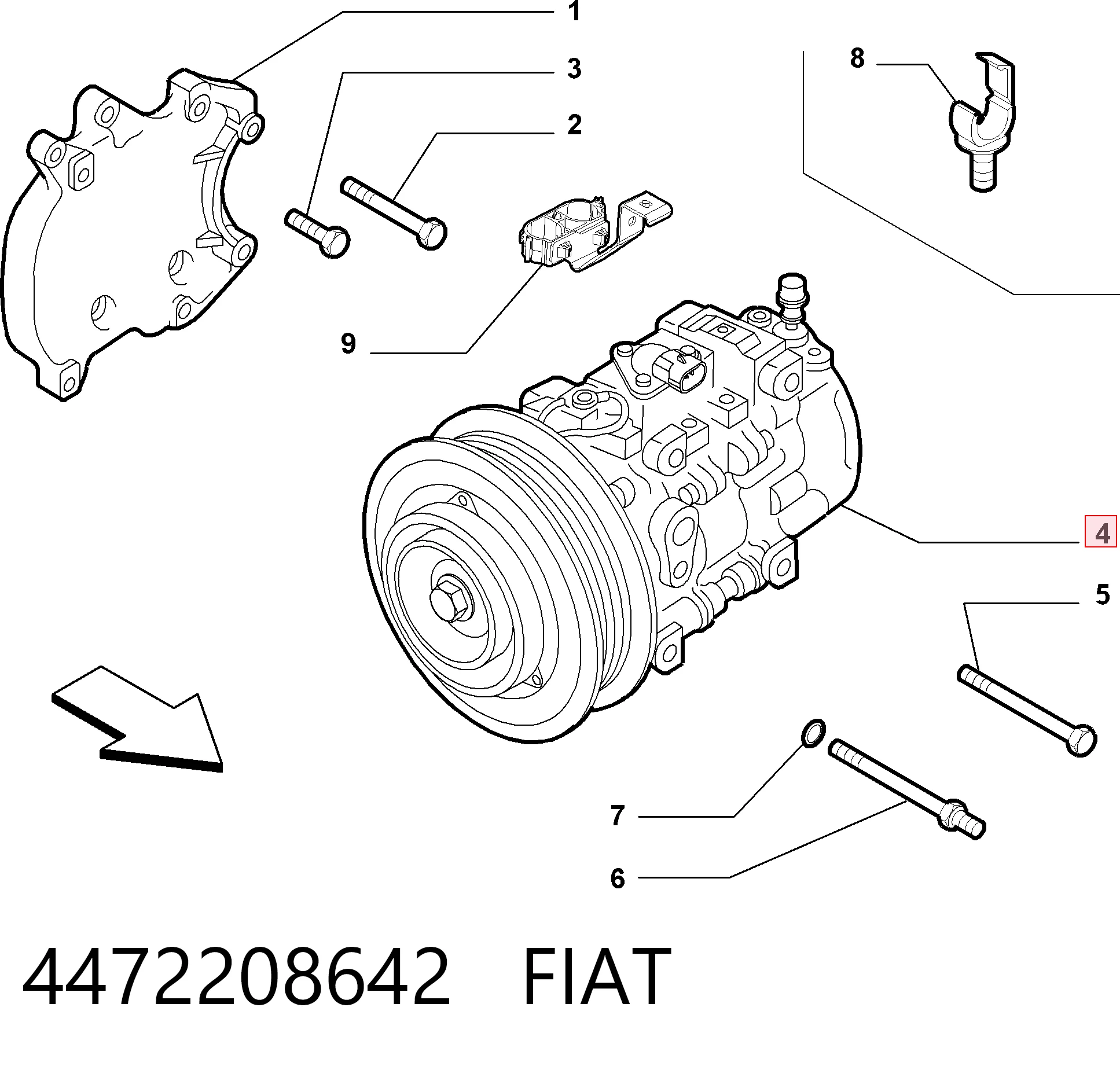 4472208642 Fiat/Alfa/Lancia Compresor climatizador