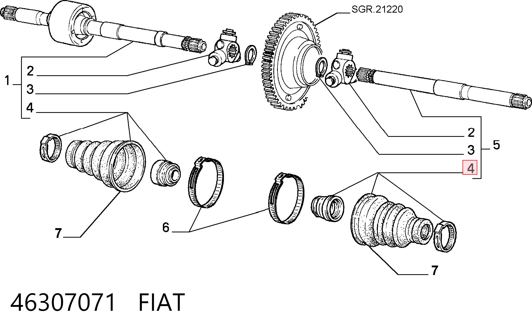 Fuelle, semieje delantero interior Tempra  sedán (1990-1996) original desde 9,73 €