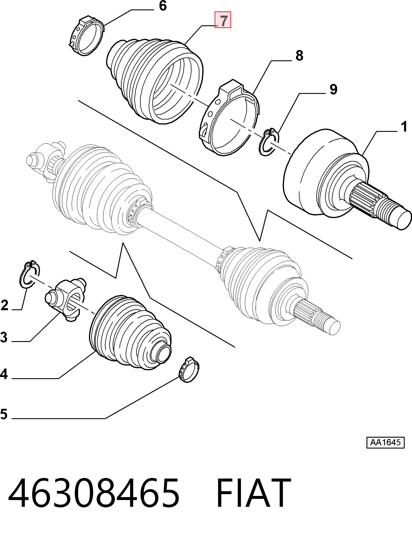 Comprar Fuelle exterior del palier delantero Fiat 500  334 a bajo precio