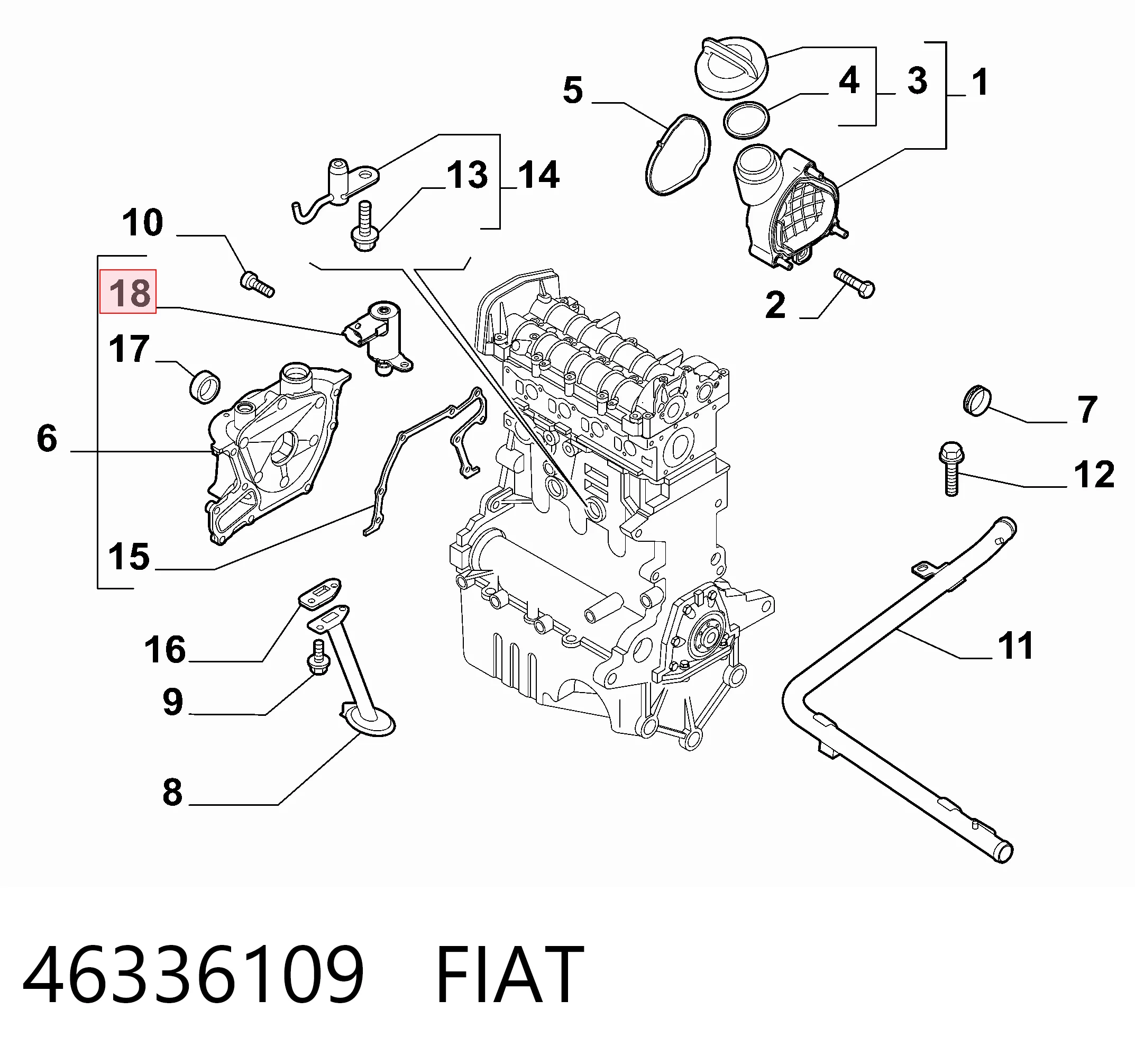 46336109 Fiat/Alfa/Lancia Válvula reguladora de presión de aceite