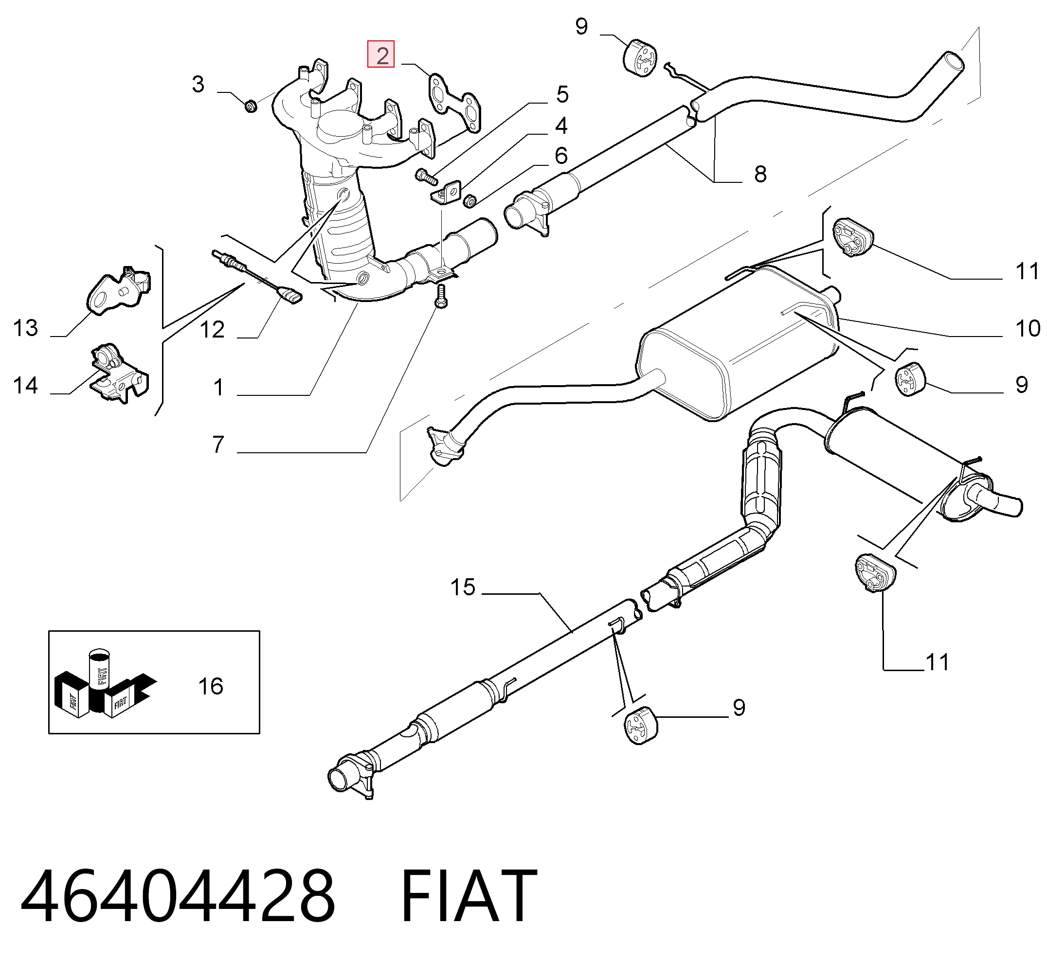 Junta colector escape Fiat Punto  desde 3,86 €