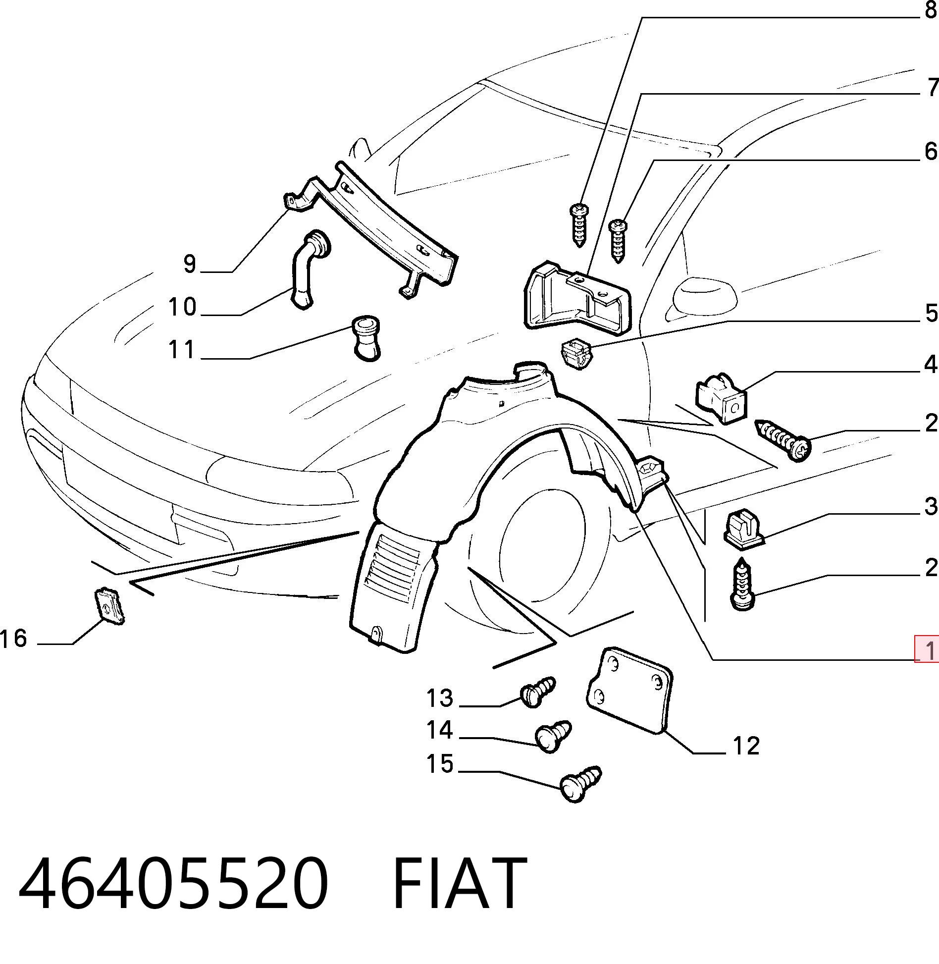 Comprar Paso de rueda delantero derecho Fiat Brava  182 a bajo precio