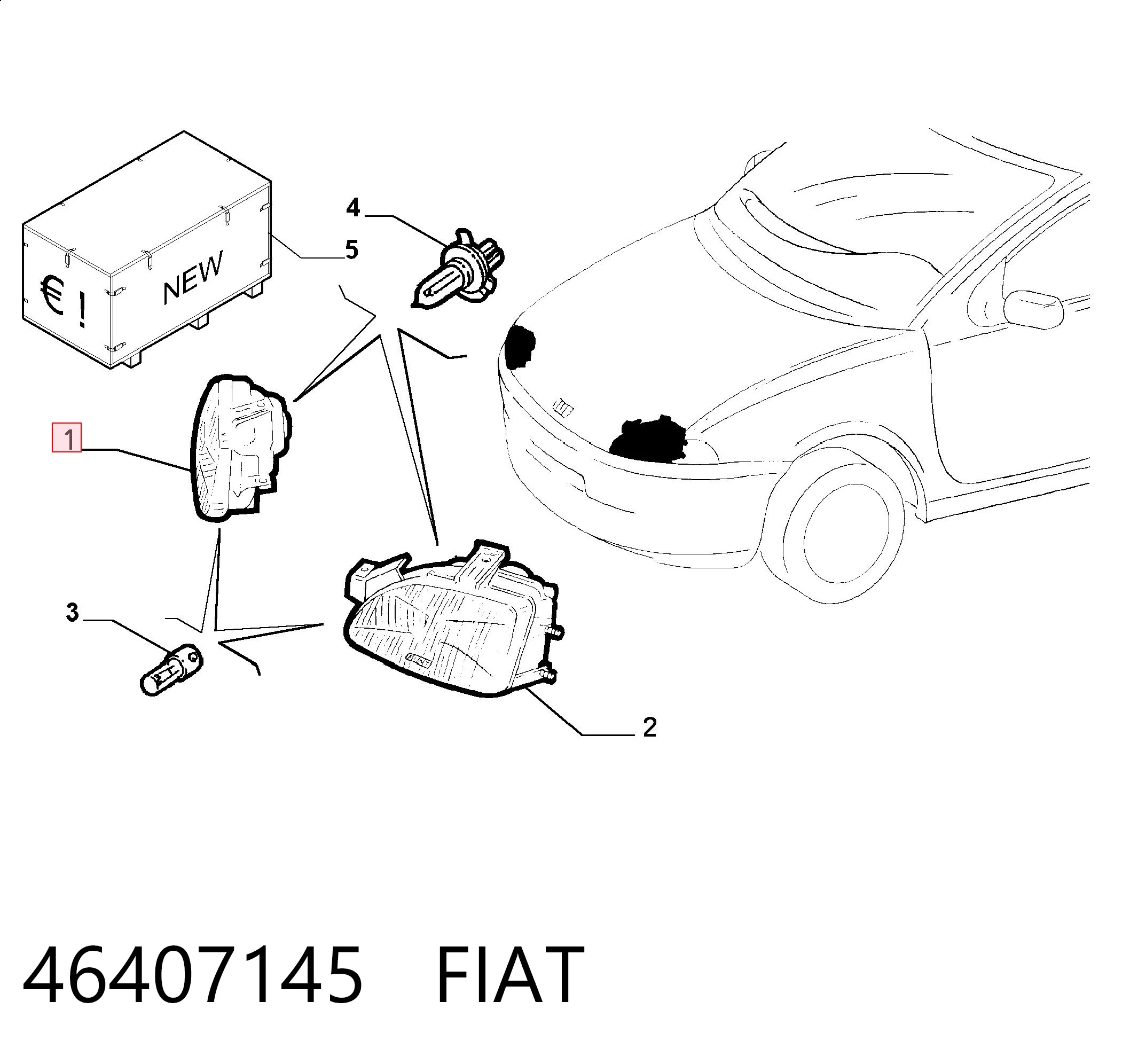  Faro derecho Fiat Punto 1