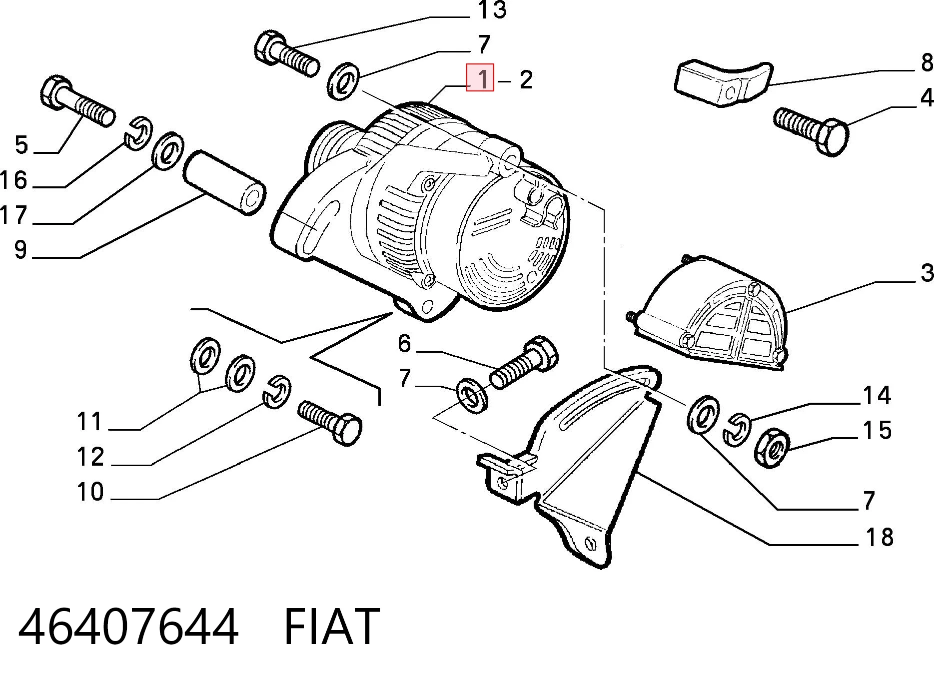 Alternador 46407644 FIAT