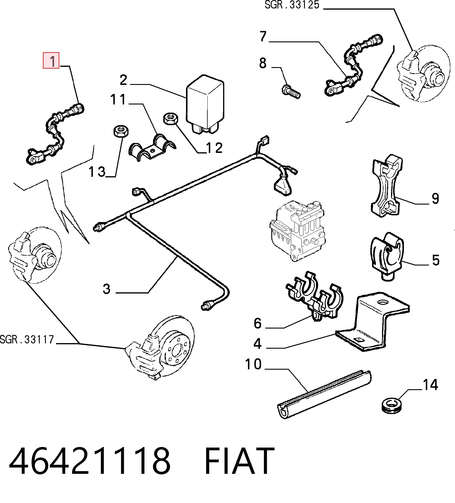 Sensor ABS para Fiat Tempra 159
