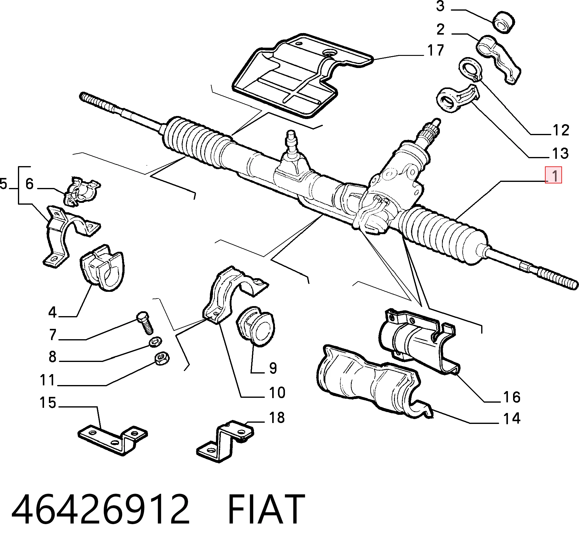 Caja de dirección Fiat Fiorino 