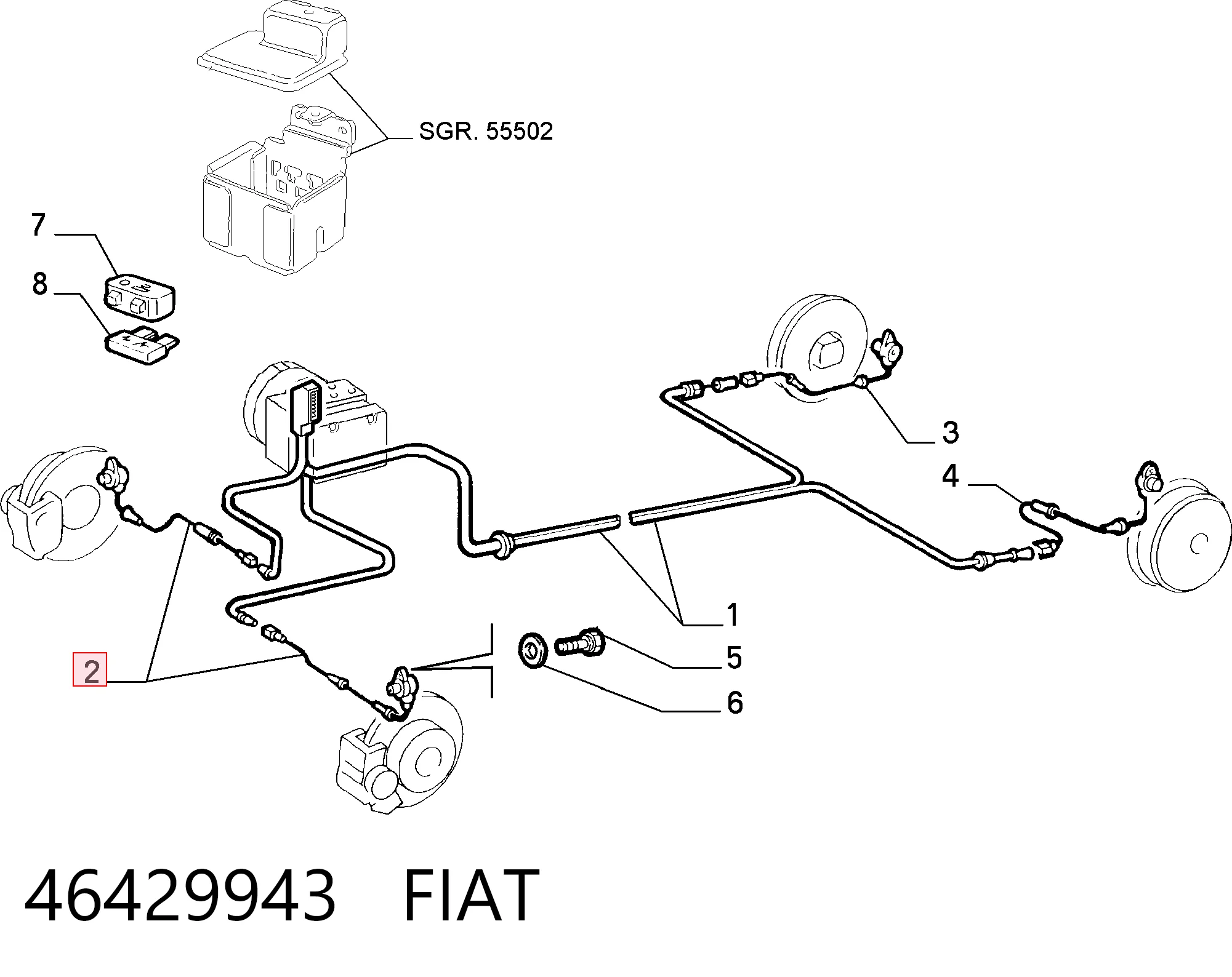 Sensor ABS para Fiat Brava 182