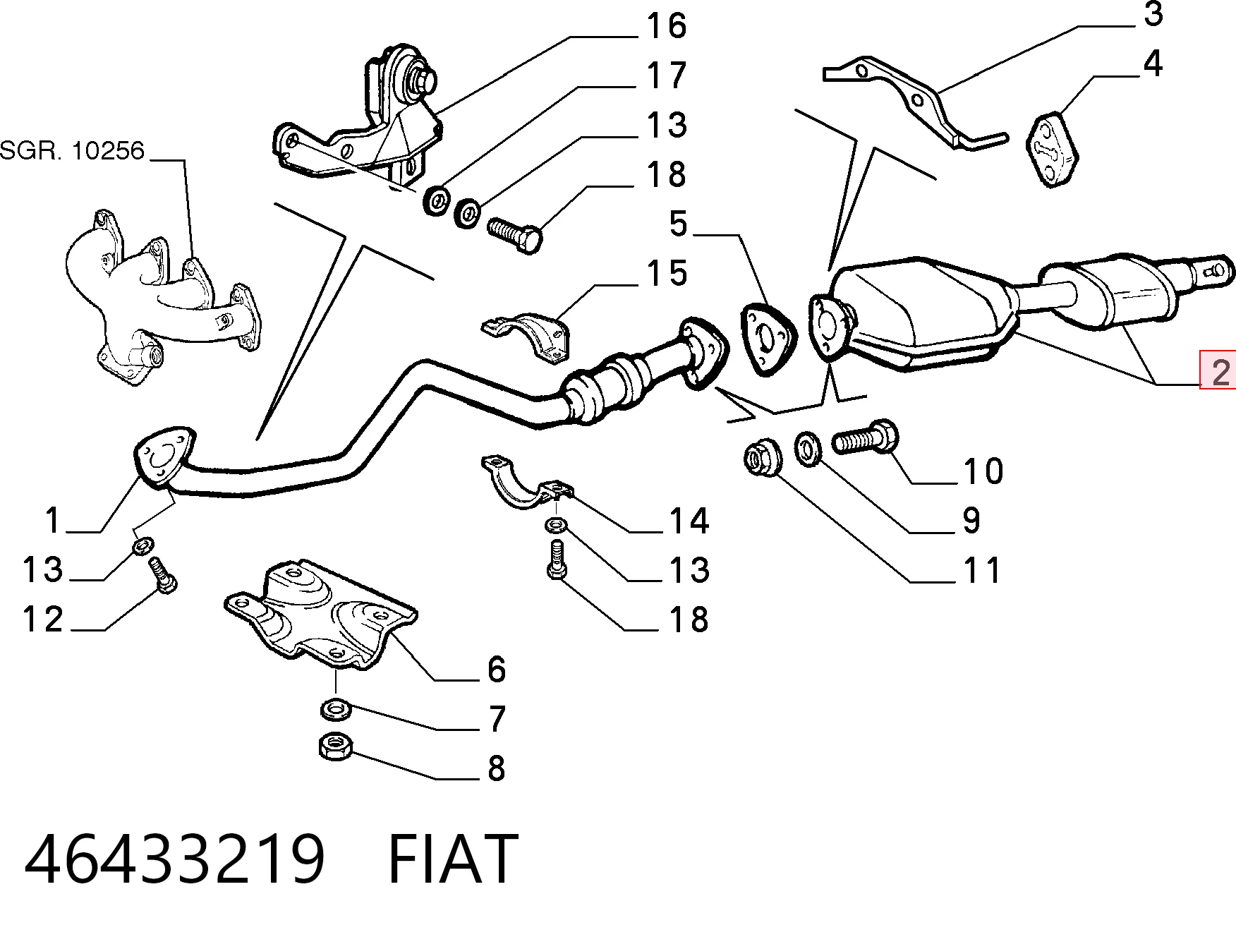 Catalizador de gasolina y diésel para Fiat Brava  182