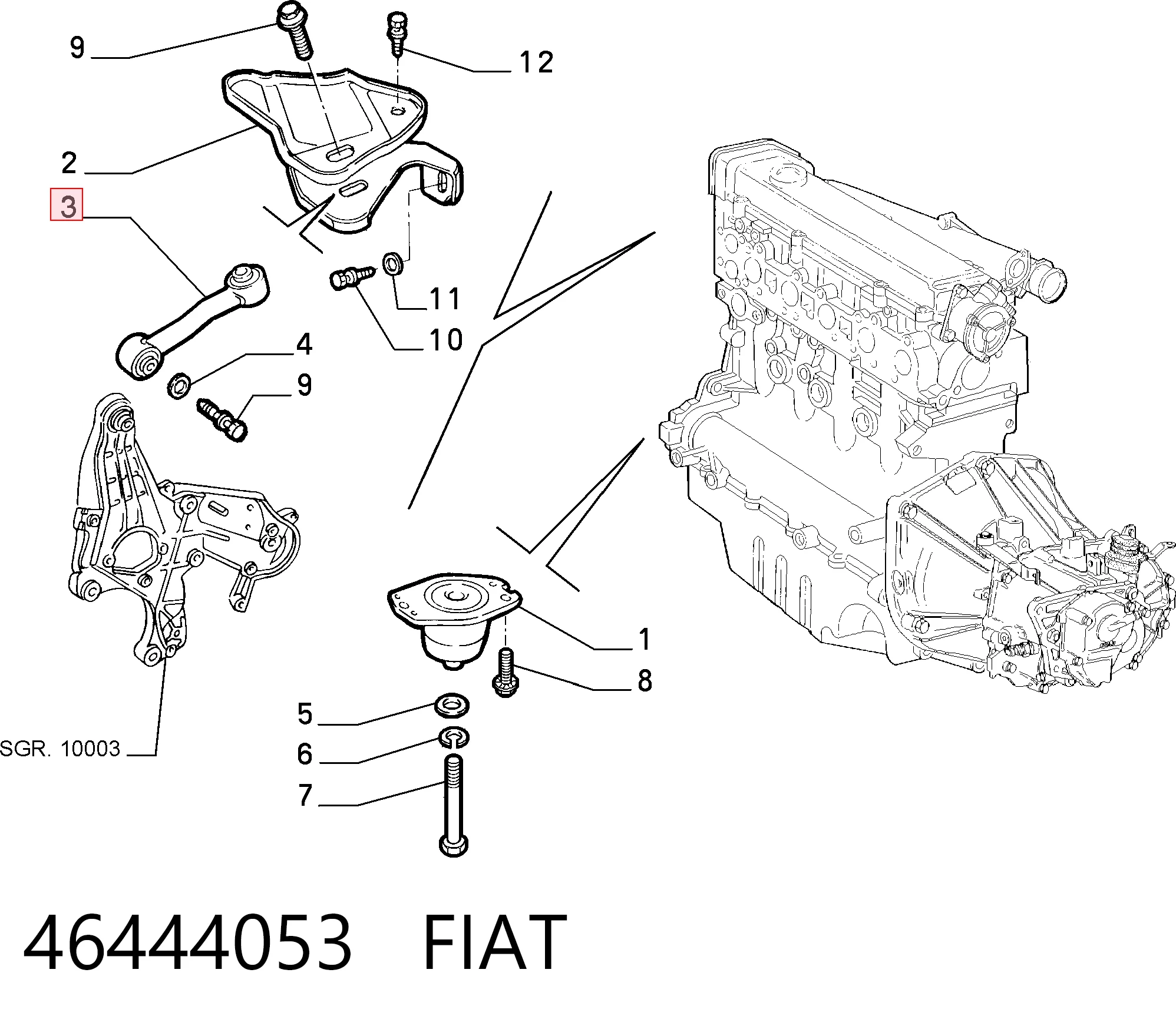 Soporte de caja de cambios Ford Focus III (CB8)