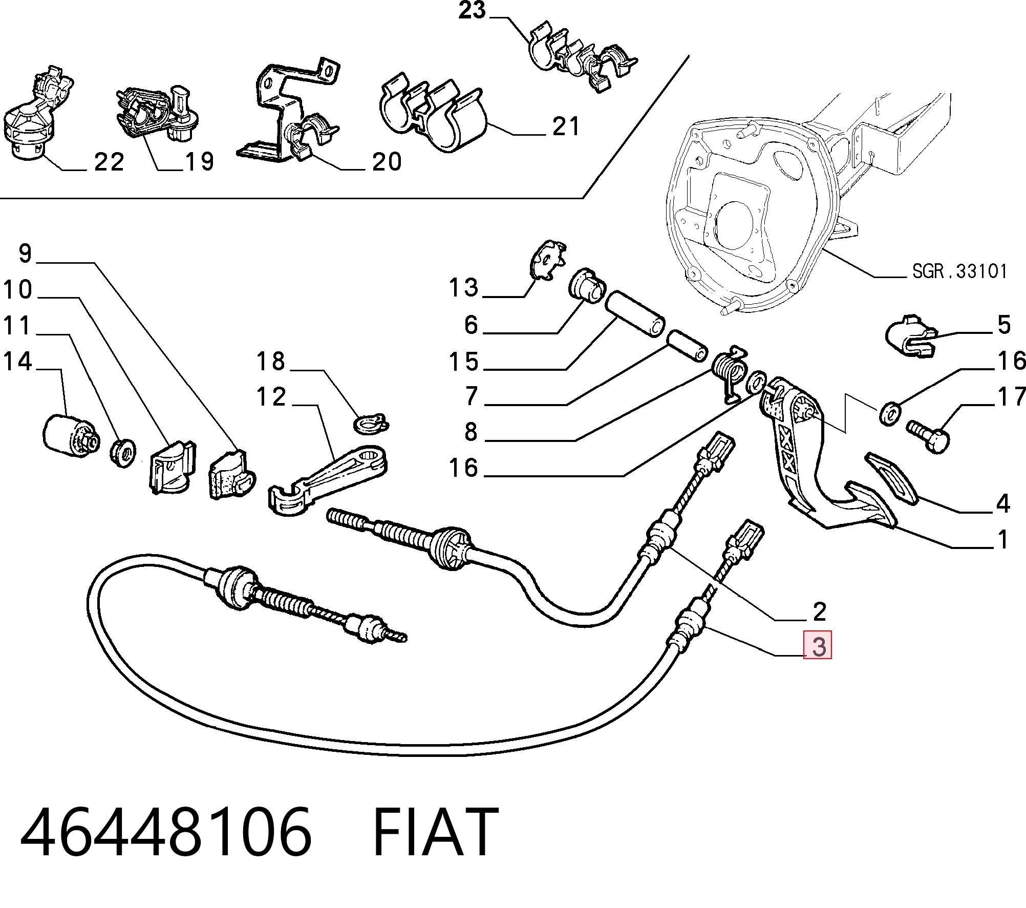 Precio del repuesto Cable embrague Brava  hatchback