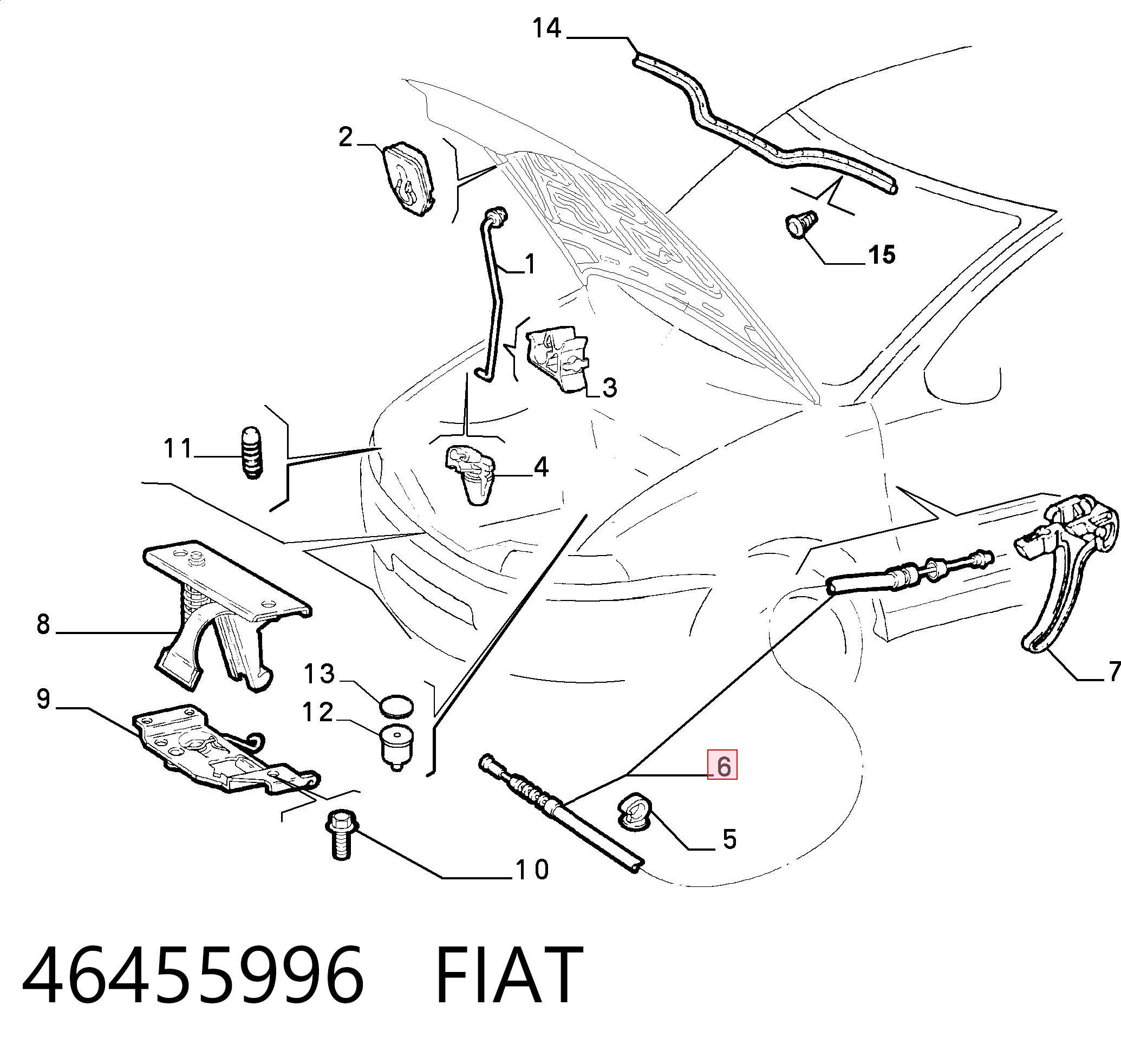 Comprar Cable de apertura del capó Fiat Palio  178DX a bajo precio