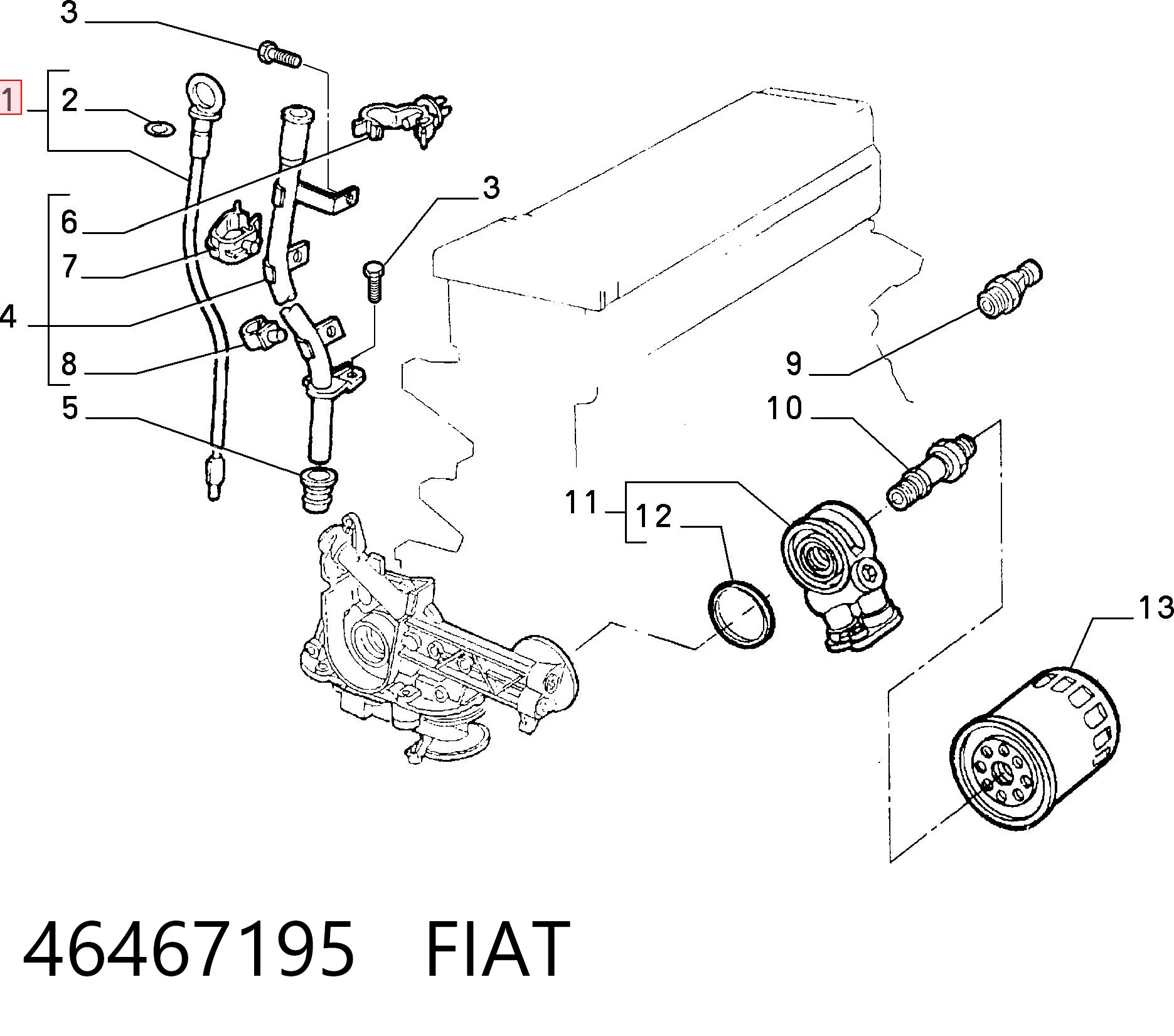 Varilla de nivel de aceite para Fiat Bravo  (182)
