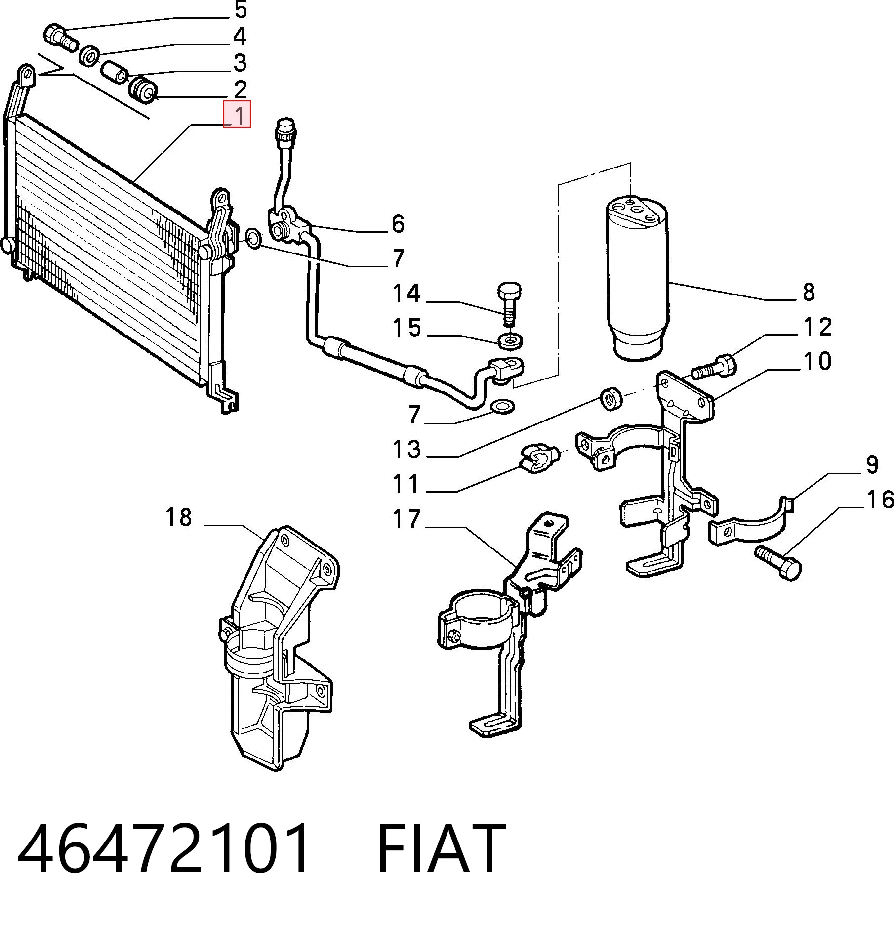  Condensador aire acondicionado Fiat Bravo 1