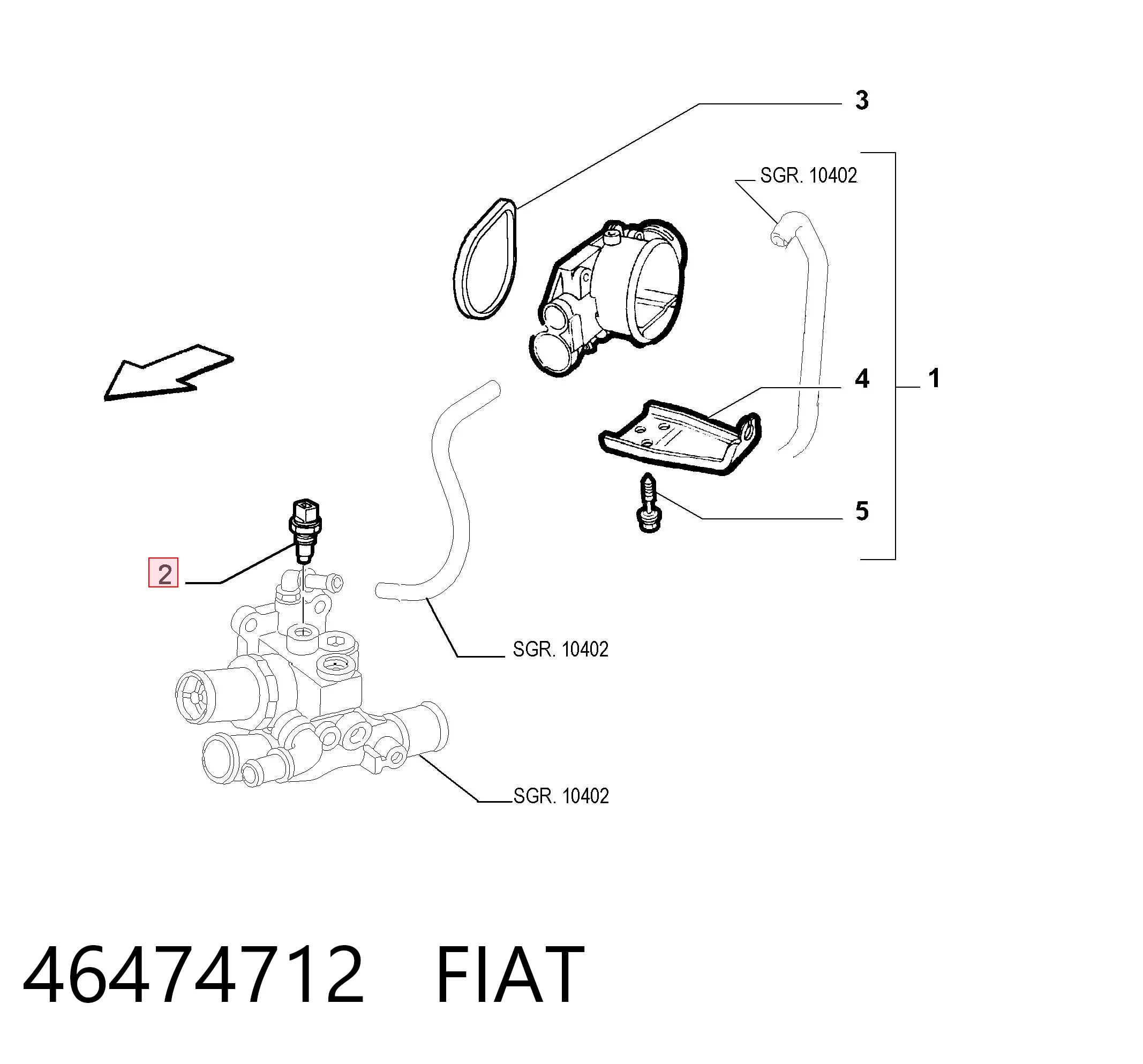 46474712 Fiat/Alfa/Lancia Sensor temperatura refrigerante