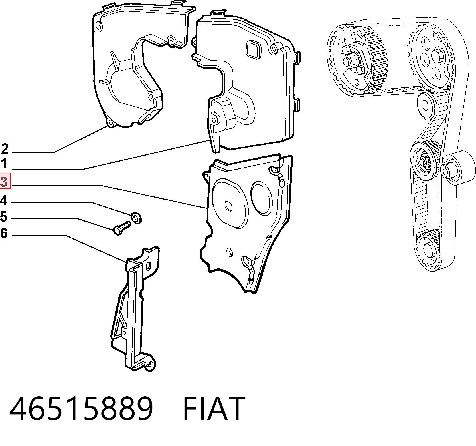 Tapa delantera del motor 46515889 FIAT