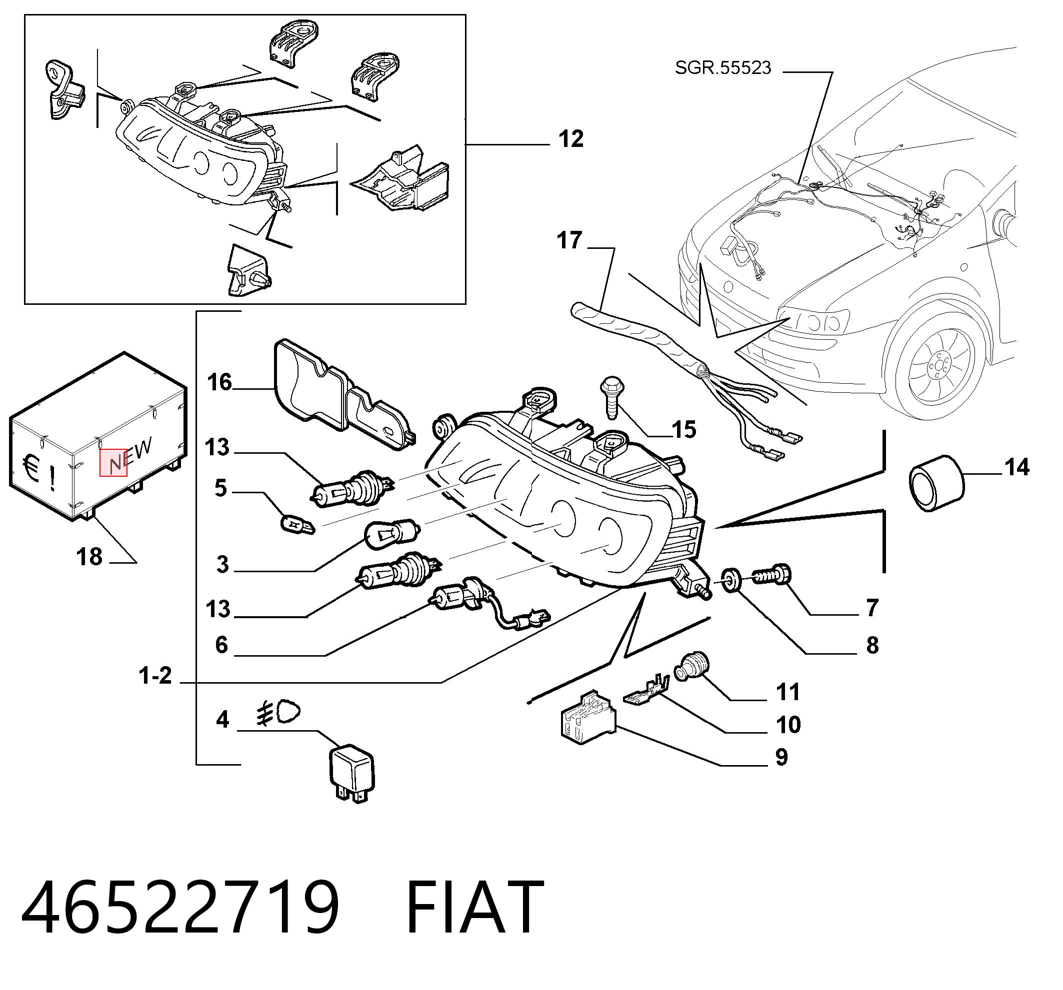 Luz derecha Fiat Punto II (1999-2012)