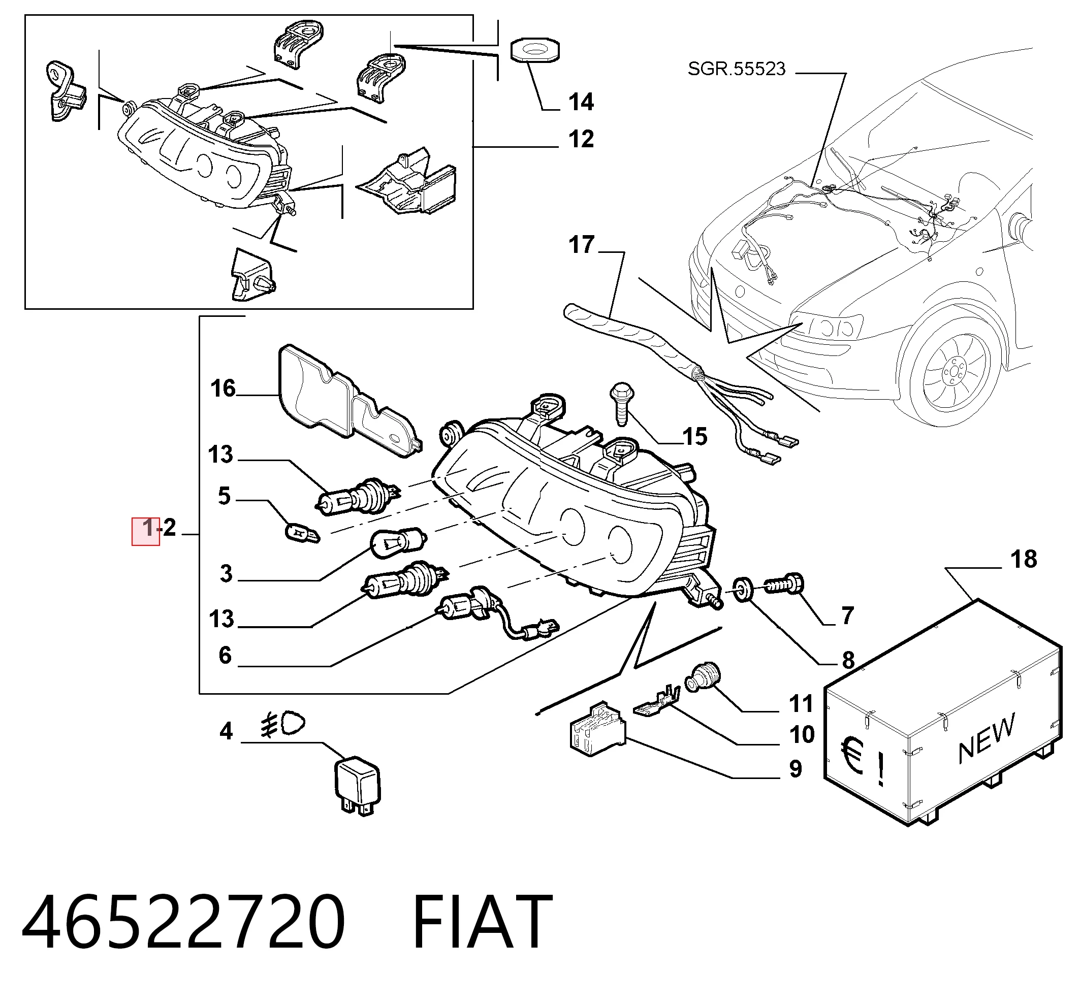 Comprar Faro delantero izquierdo Punto II 188