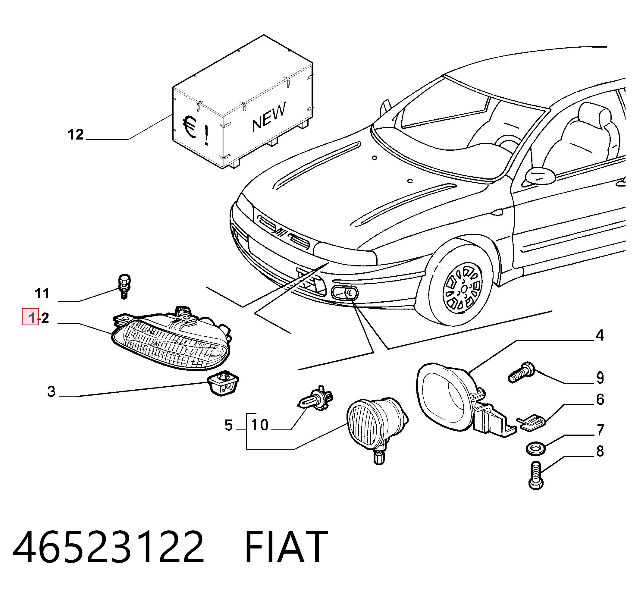Faro derecho Fiat Bravo I hatchback (182) (1995 - 2001) precio, desde 56,63 EUR