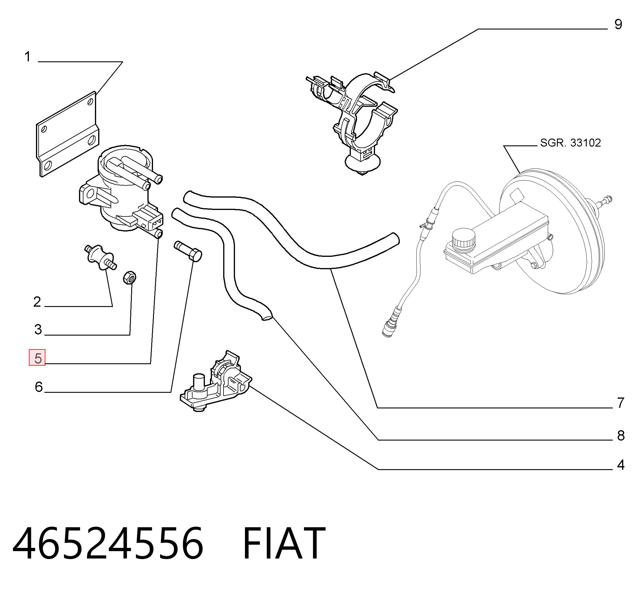 46524556 Fiat/Alfa/Lancia Válvula solenoide de control de presión de sobrealimentación