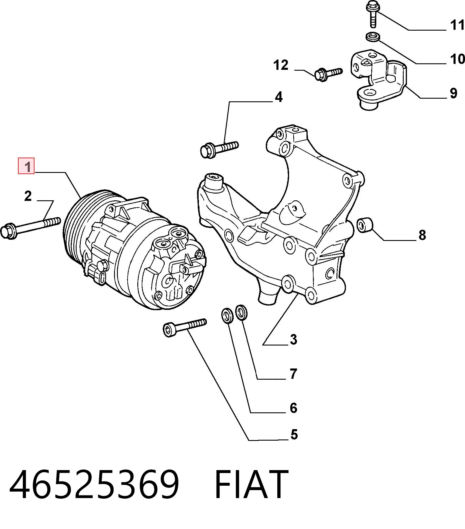 46525369 Fiat/Alfa/Lancia Compresor climatizador