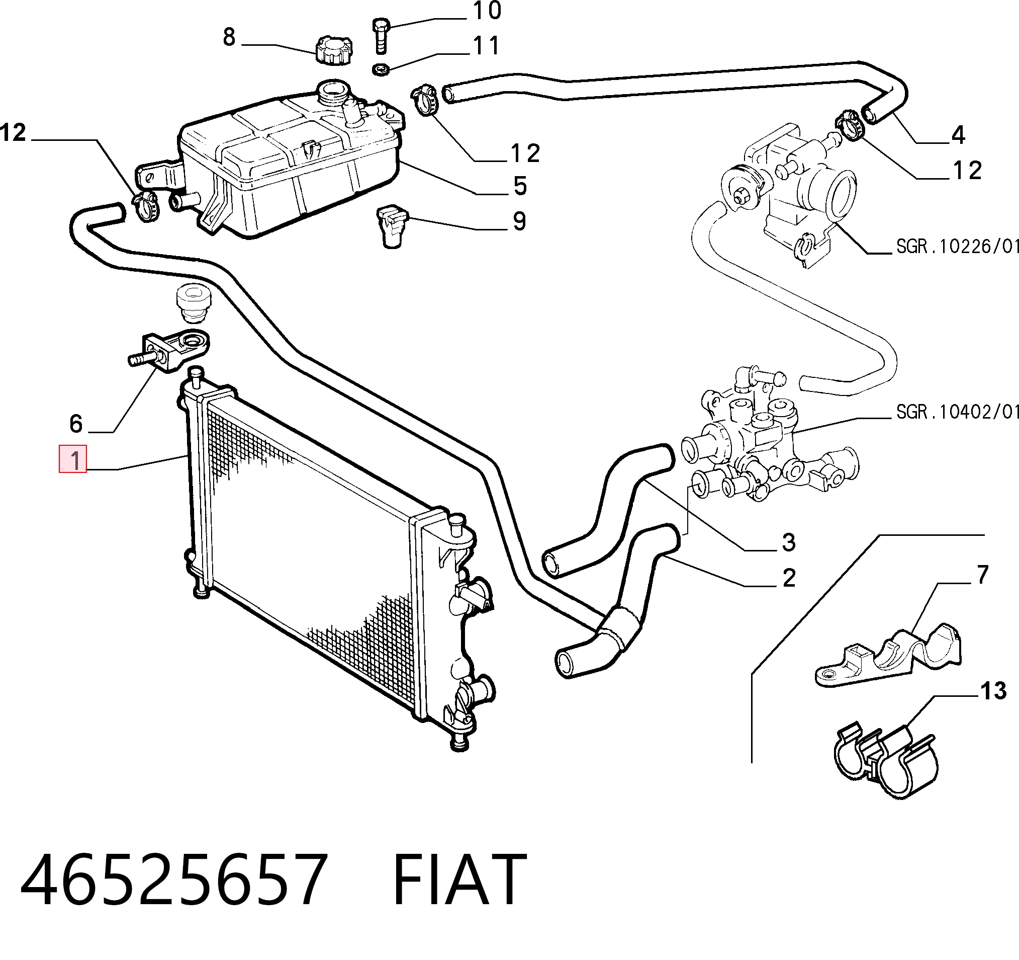 Radiador del motor Fiat Brava  hatchback comprar en España